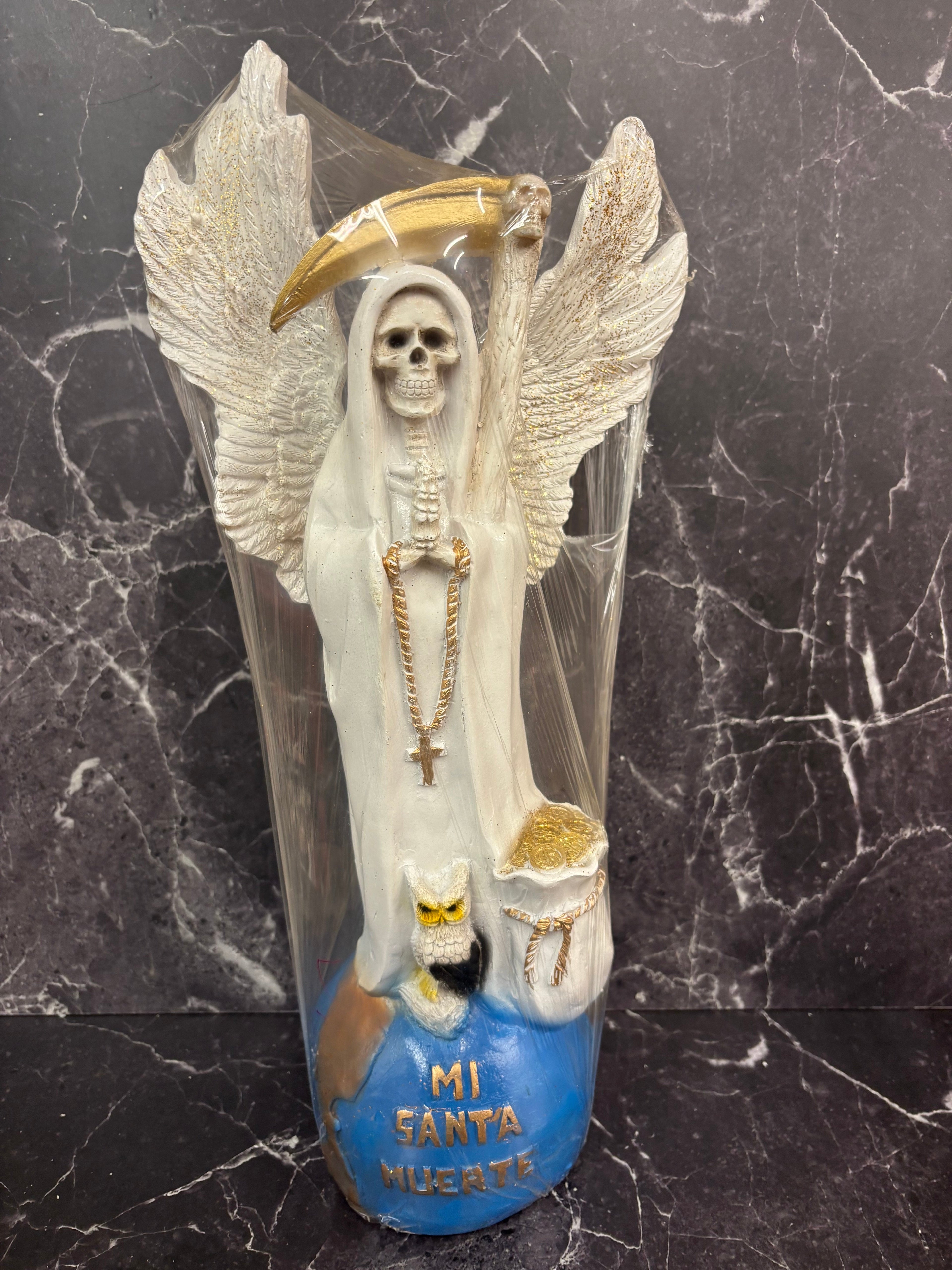 16” prepared Santa Muerte Angel Statues – Red & White Variants
