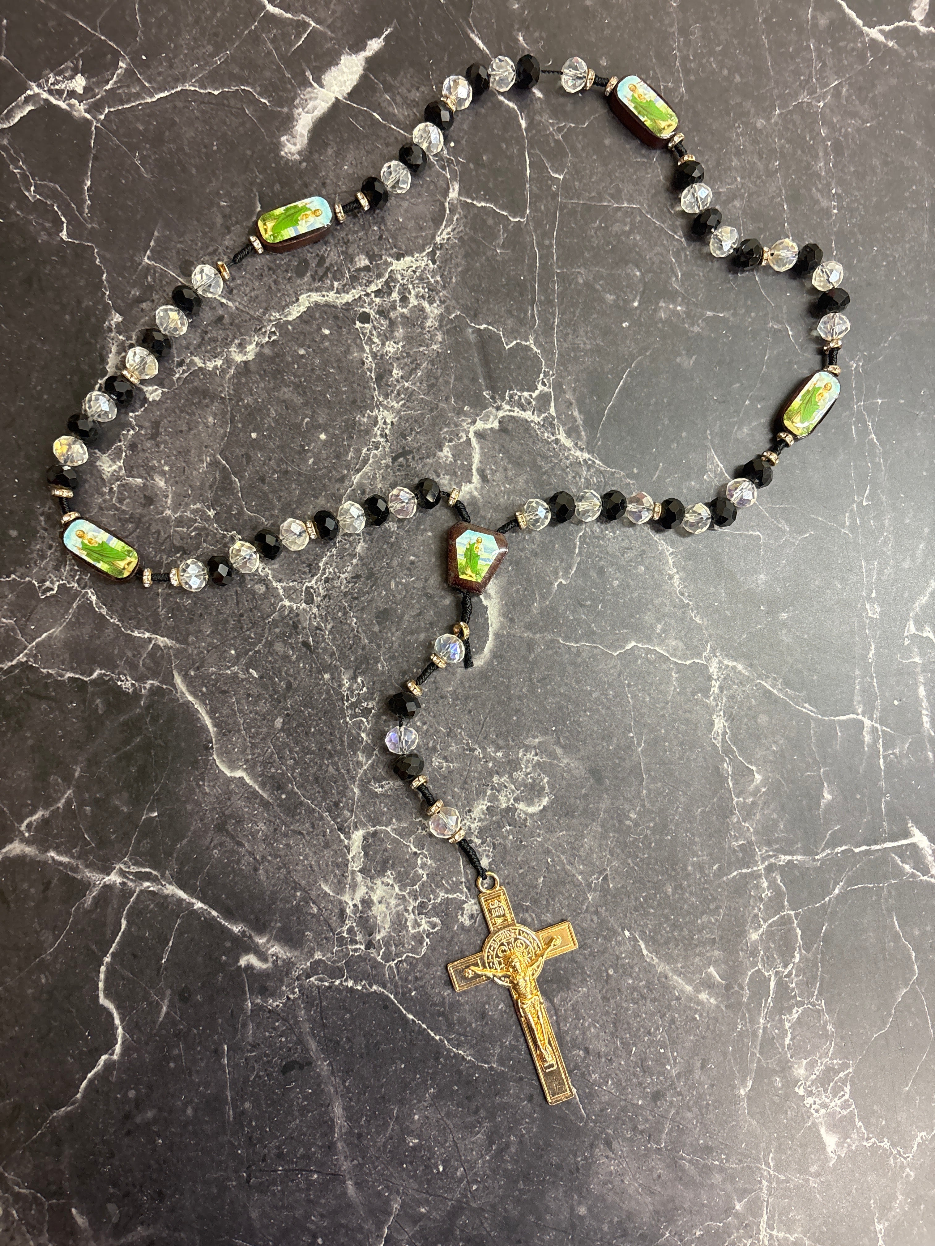 Saint Jude Beaded Rosary Necklace – Multiple Colors