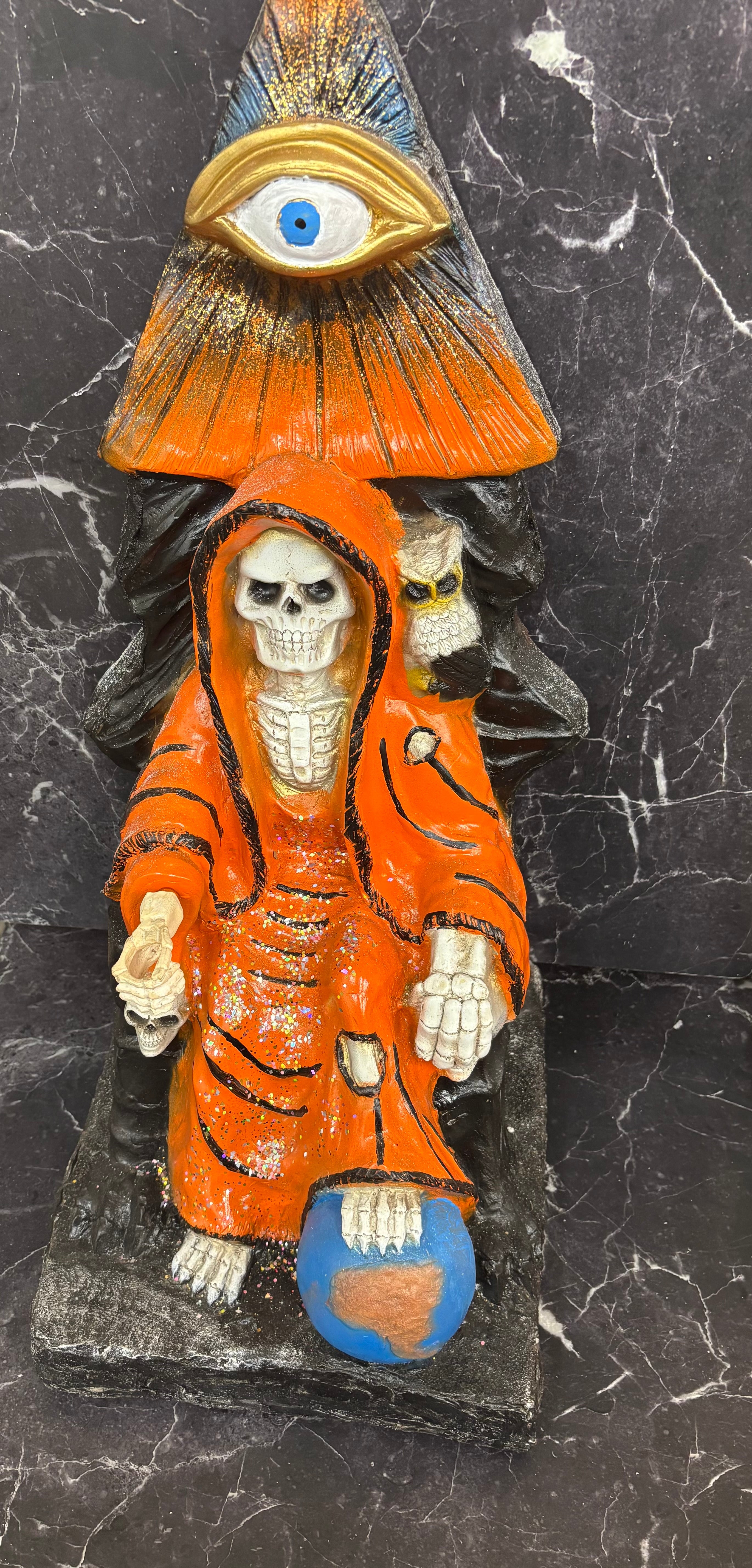 All-Seeing Eye Santa Muerte Statue 18" — Guardian of Wisdom & Destiny