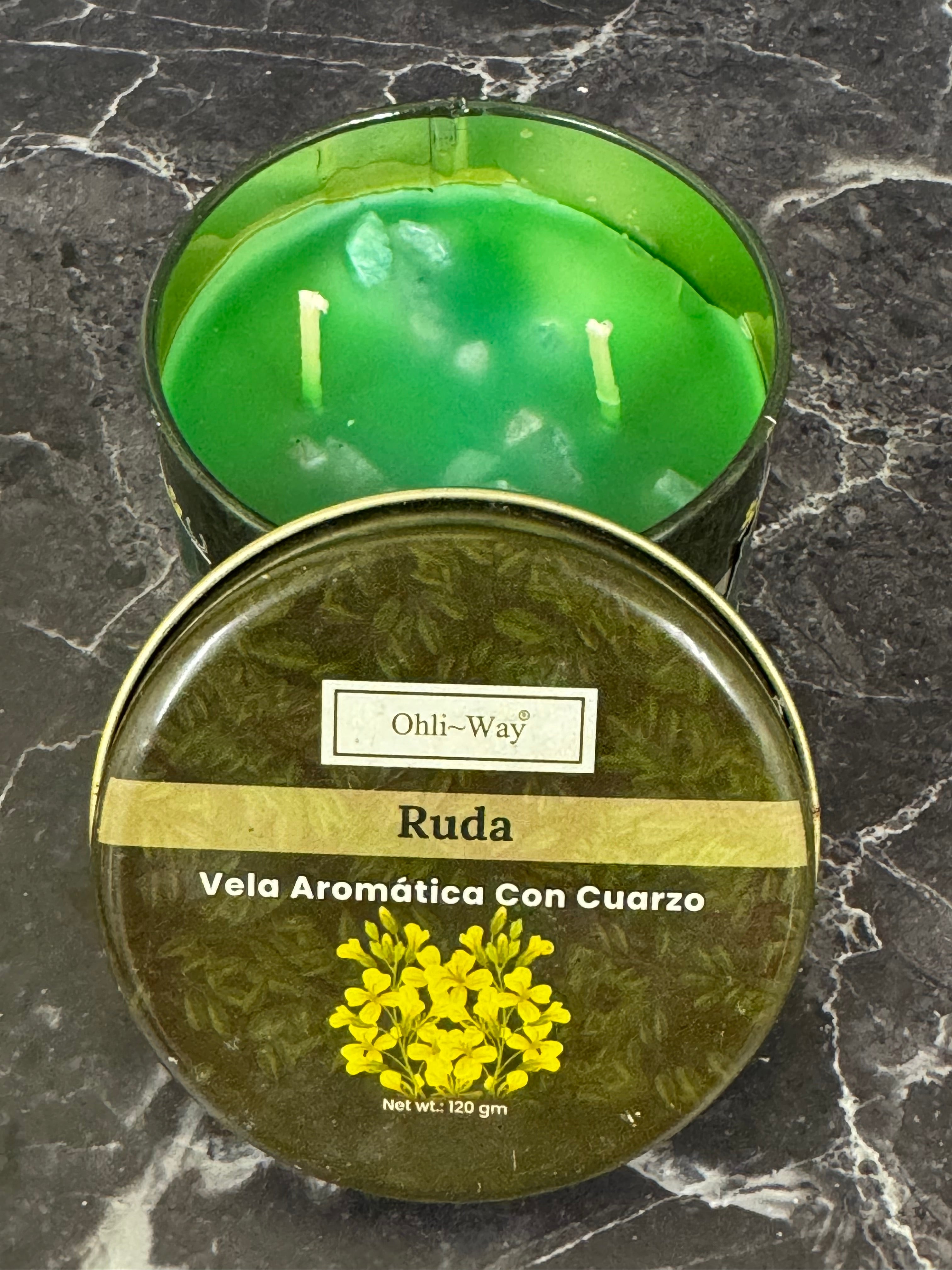 Ohi-Way Candle Ruda Vela Aromatica Con Cuarzo