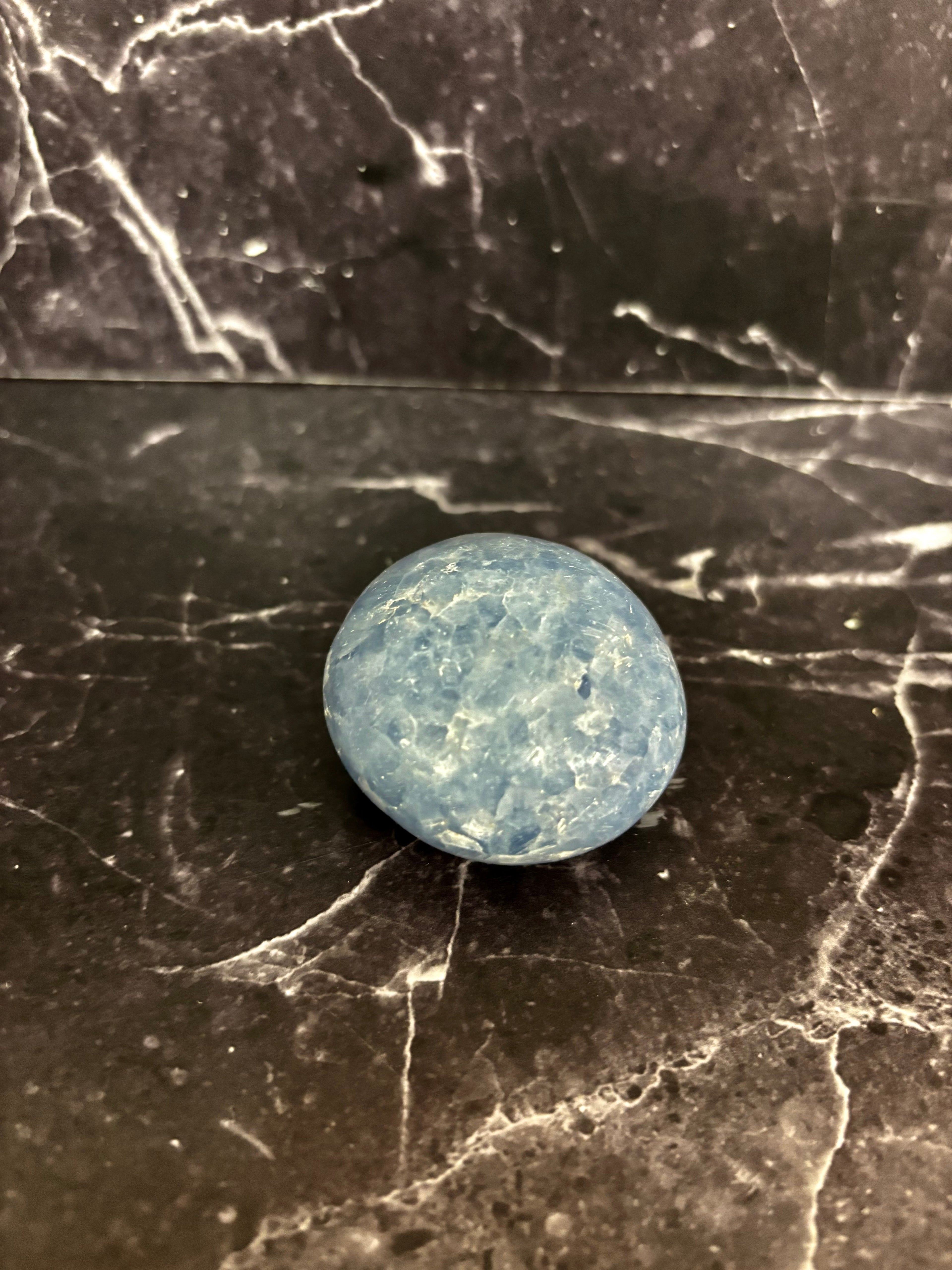 Blue Calcite Palm — Stone of Calm & Clarity