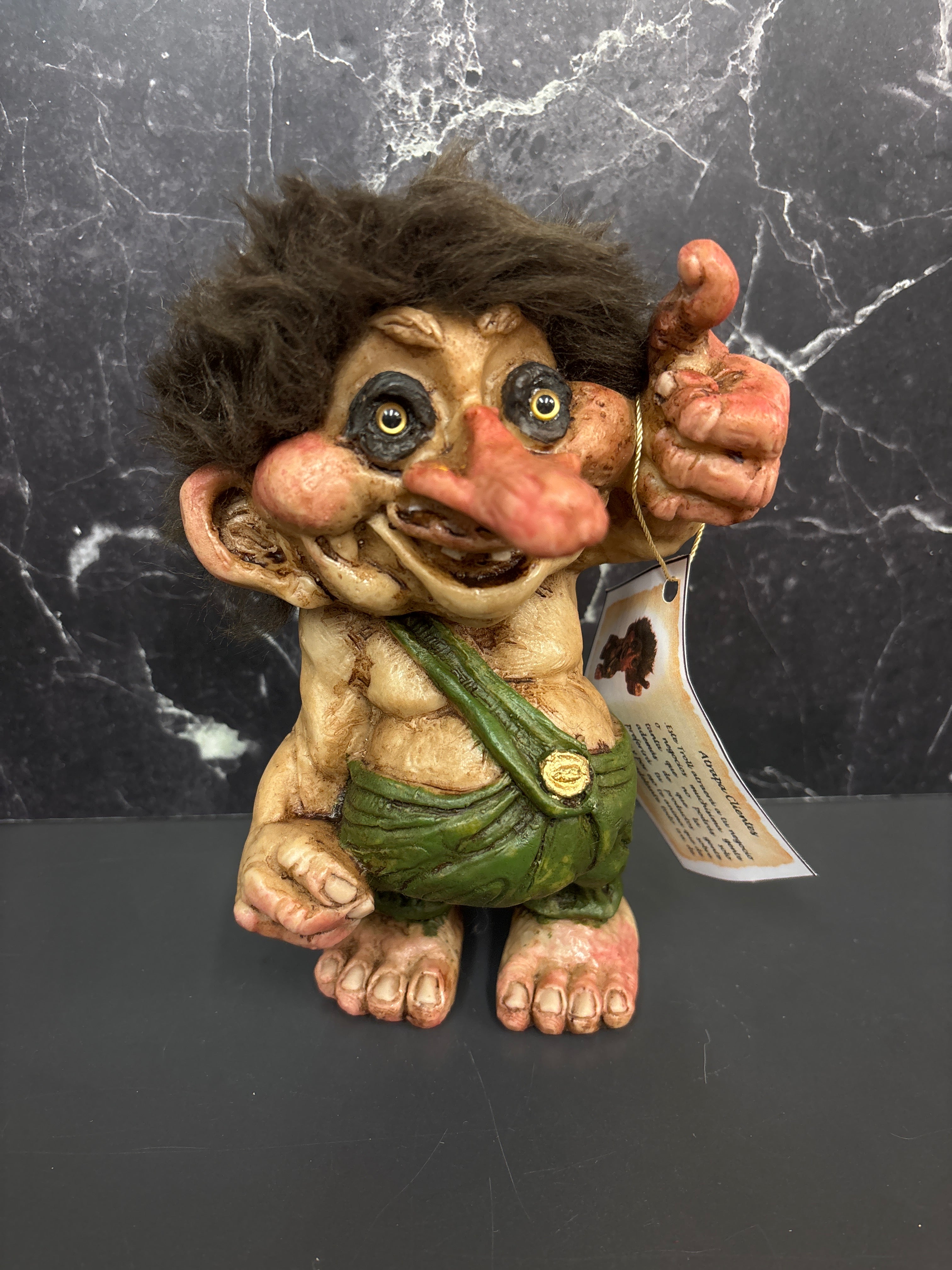 Thumbs Up Good Luck Troll Figurine – Scandinavian Folklore Charm