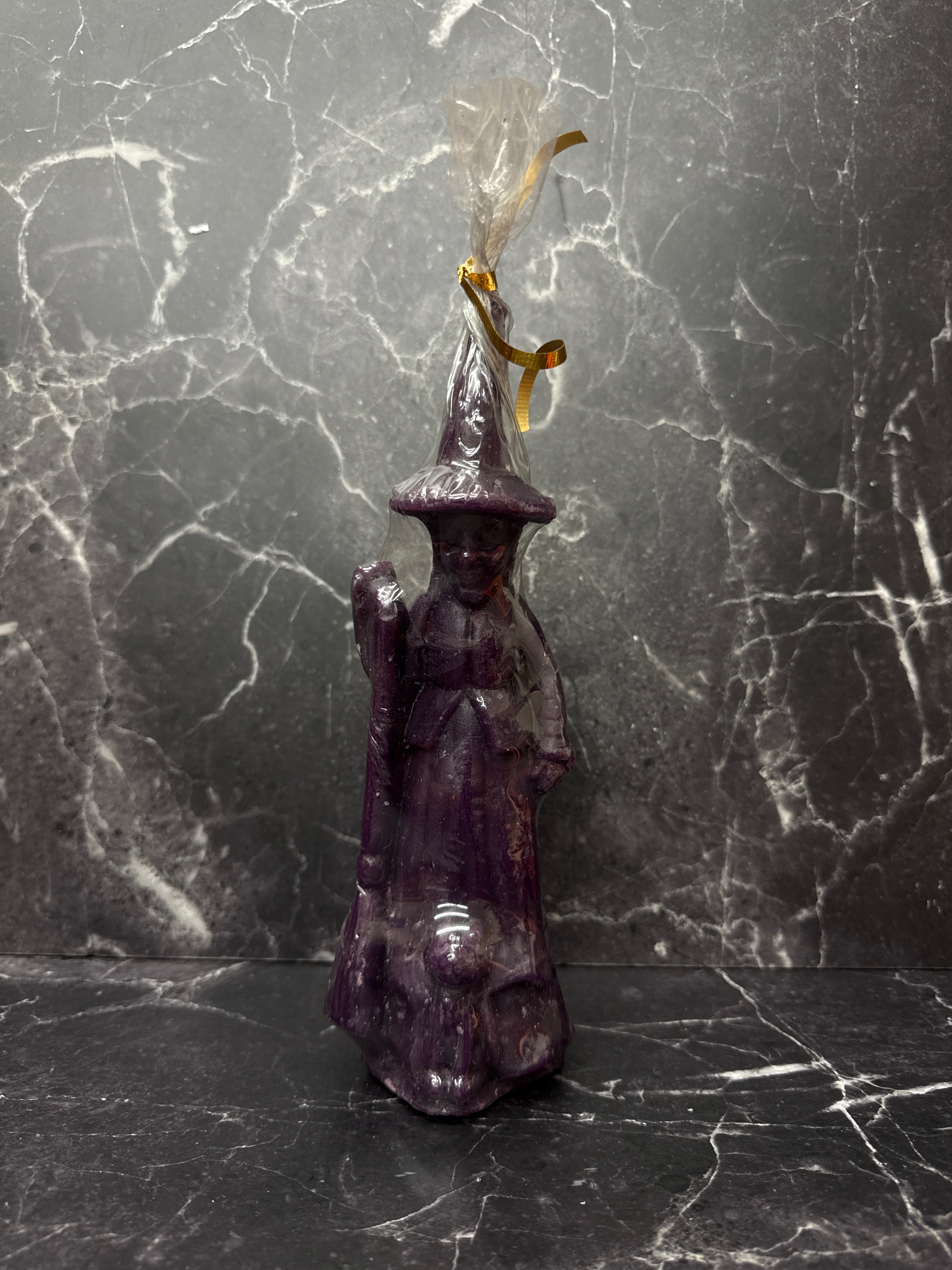 Witch Figure Shaped Ritual Candles – Purple & Black Variants