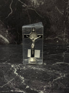 St. Benedict Standing Crucifix Collection – Black, White & Red Wood Finishes ✝️✨