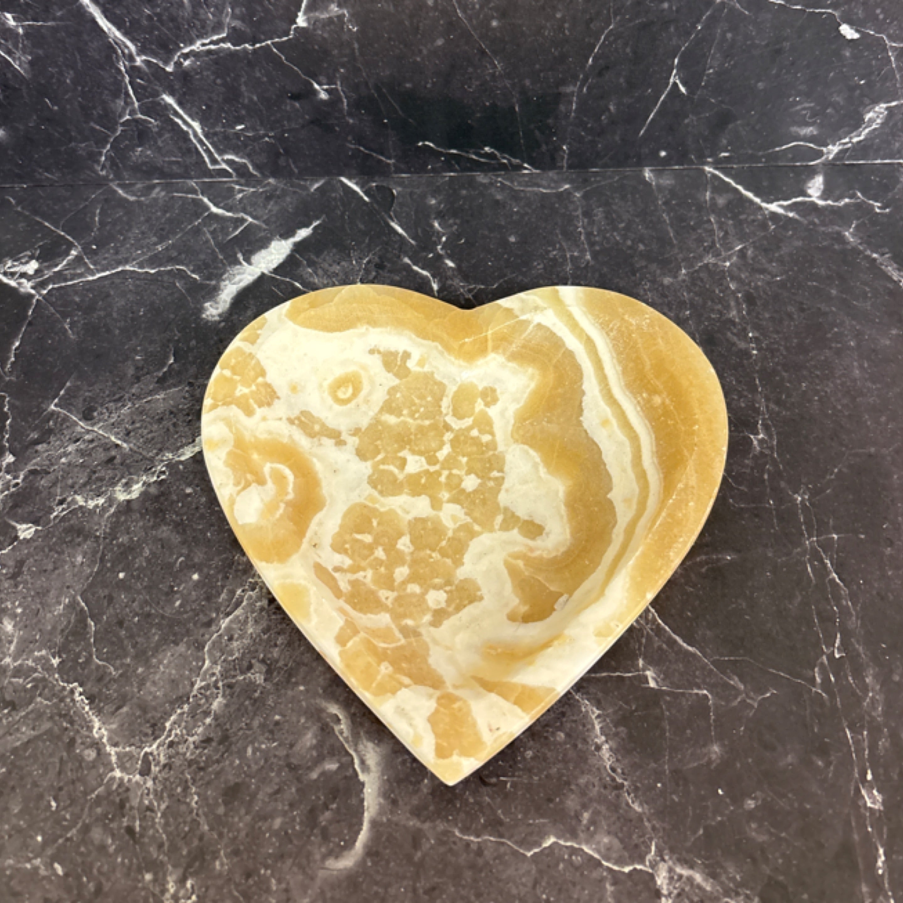 💛 Honey Calcite Heart Bowl – Confidence, Clarity & Gentle Healing Energy 🍯✨