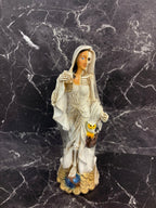 Half-Skull Santa Muerte Statues – Black & White Variants
