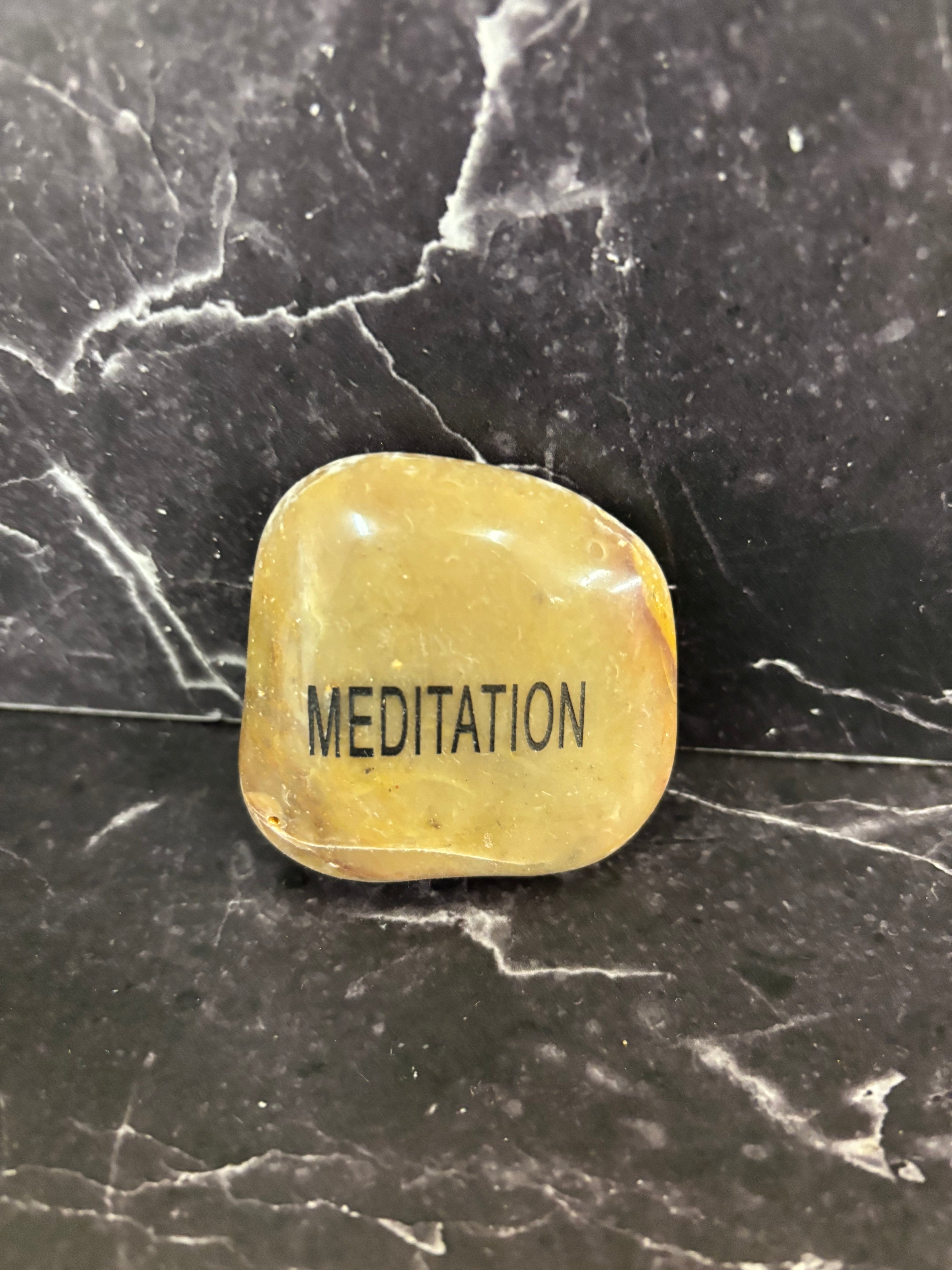 Engraved Intention Stones – Meditation, Create, Imagination, Energy, Celebrate (Sold Individually)