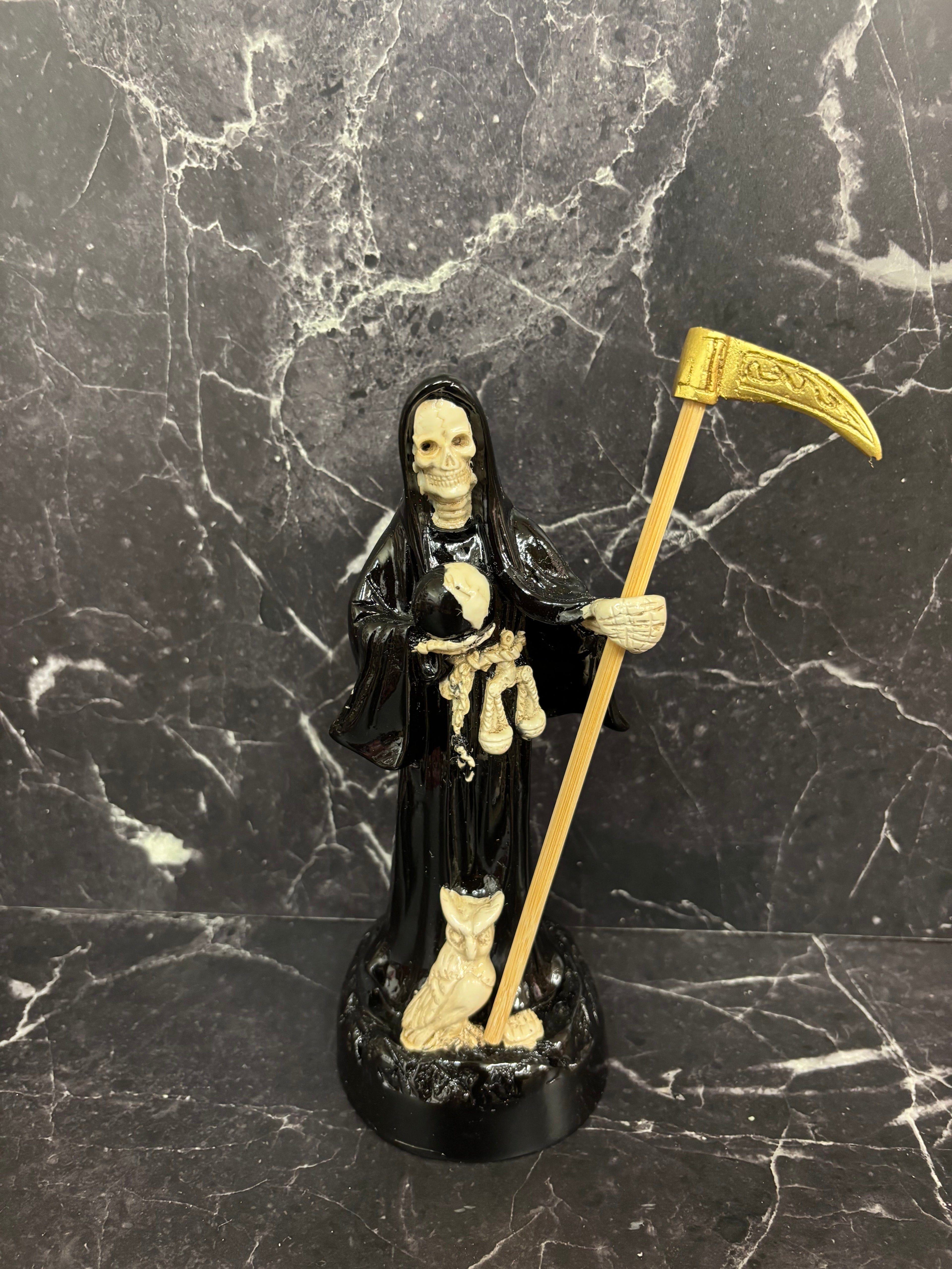 9” Prepared Santa Muerte Statue – Spiritual Guardian & Protector (White, Black, Purple, Black & White, Multicolor)