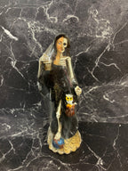 Half-Skull Santa Muerte Statues – Black & White Variants