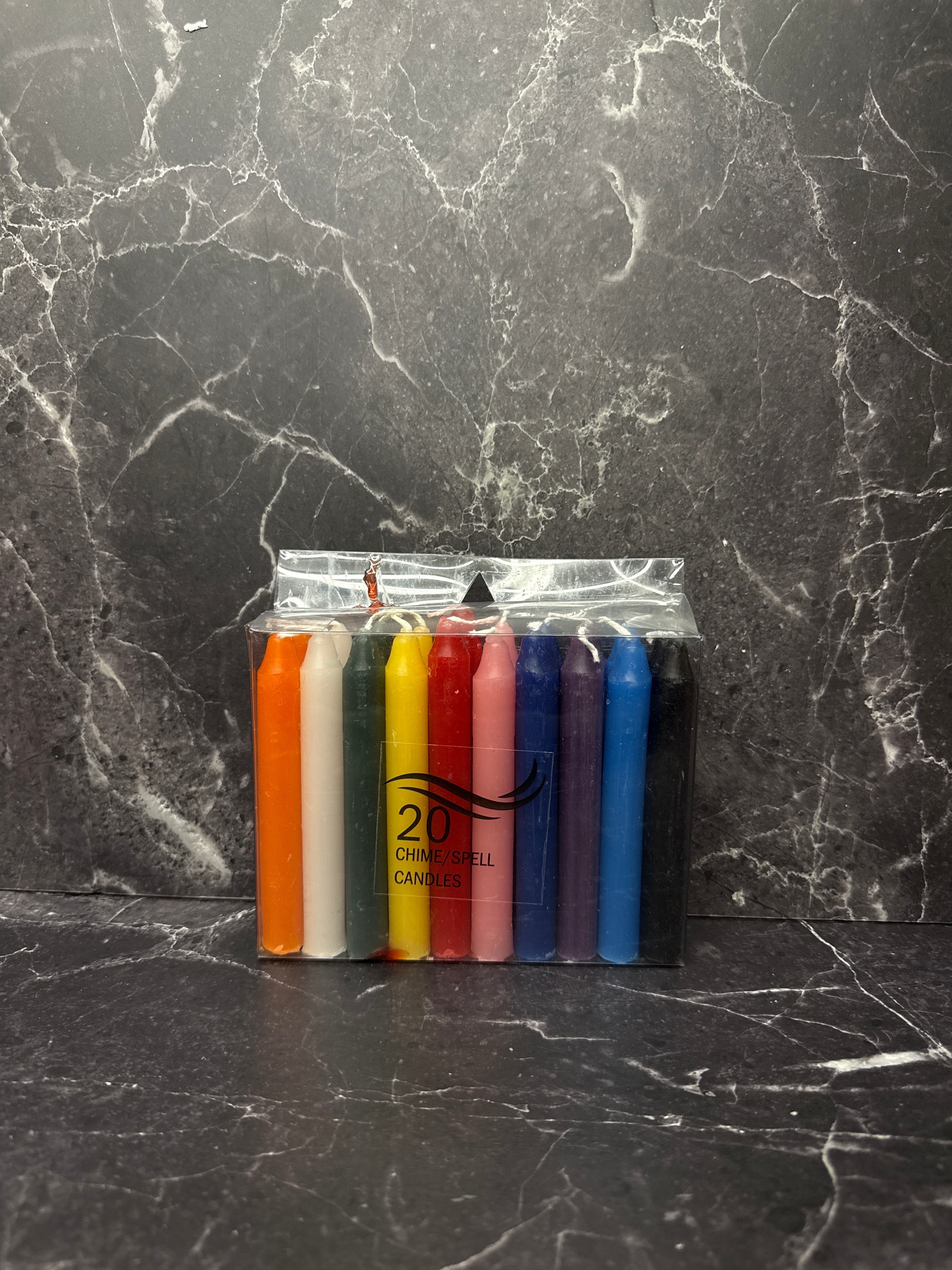 Set of 20 Chime/Spell Candles – Assorted Colors