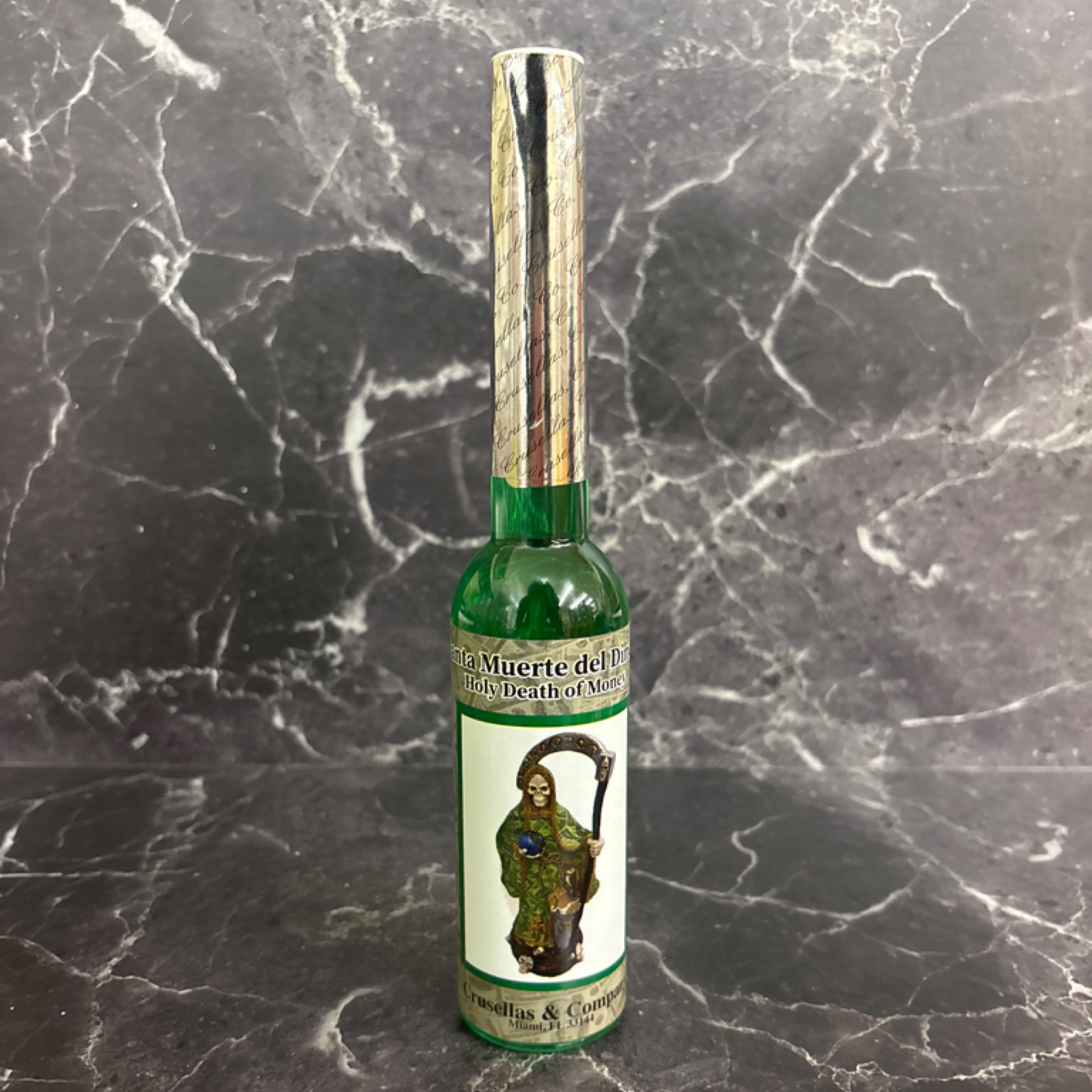 Santa Muerte del Dinero Cologne – Holy Death of Money for Wealth, Luck & Protection