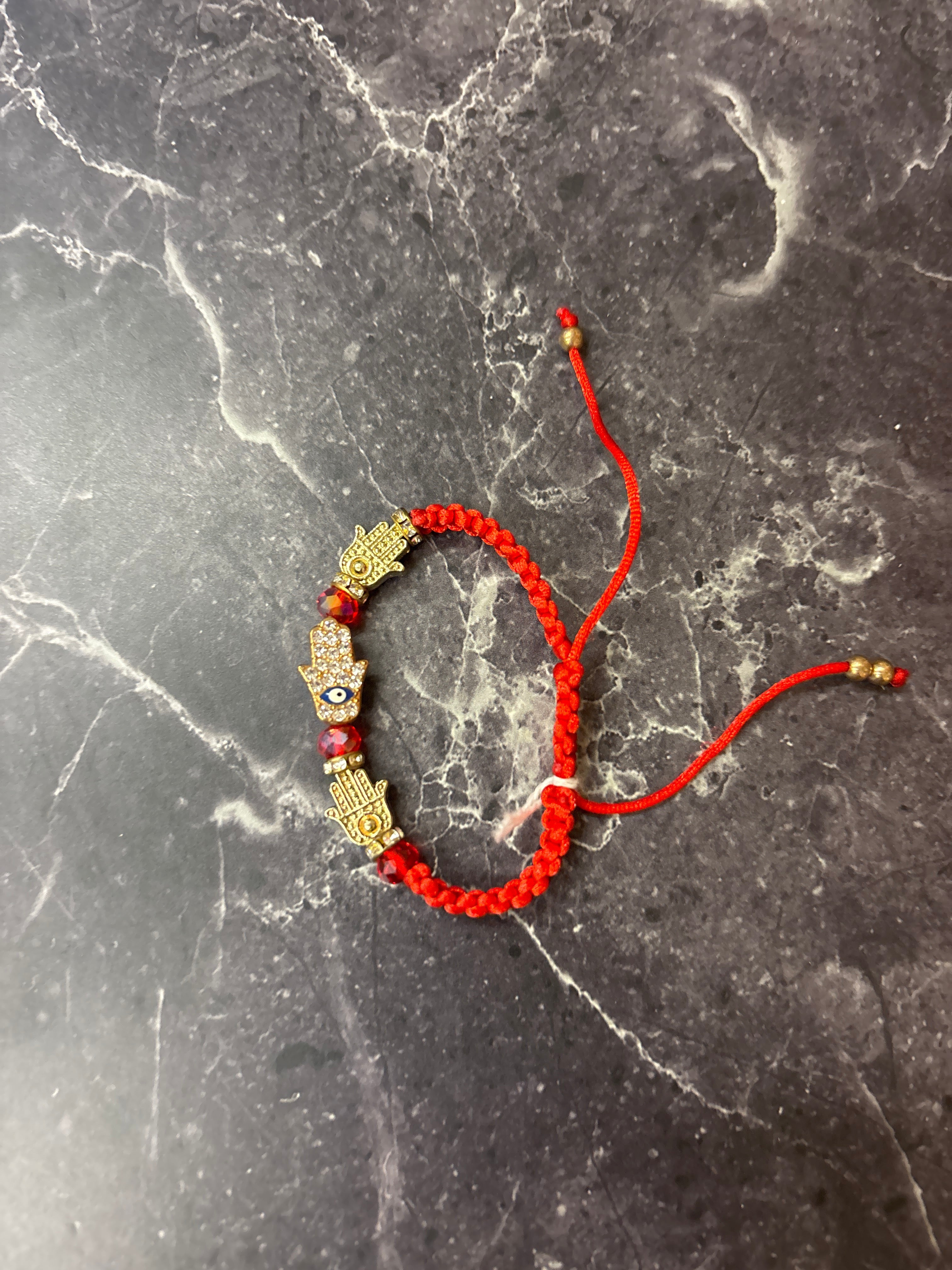 Triple Hamsa Red Cord Bracelet – Protection, Luck & Positive Energy