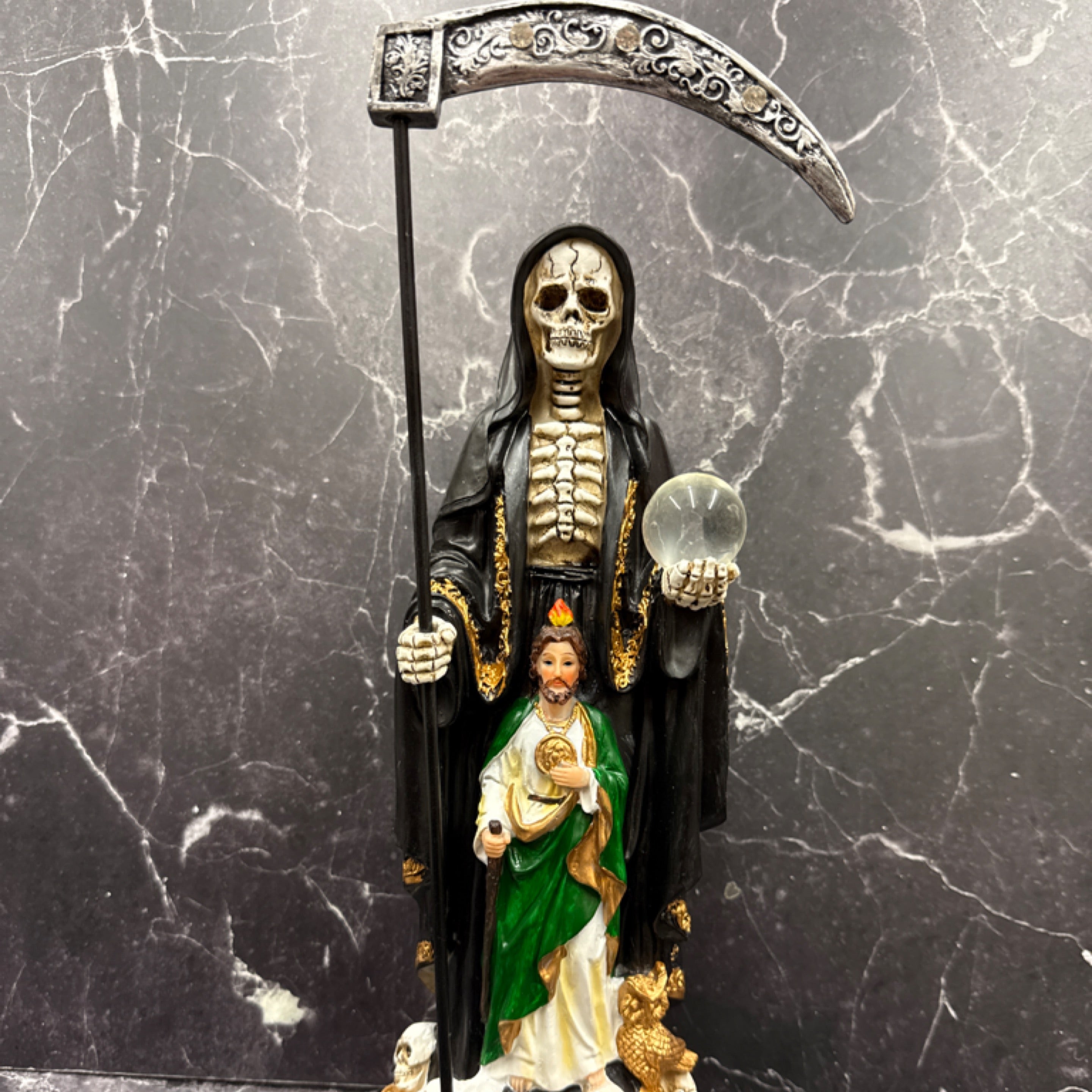 Santa Muerte & San Judas Statue 12”