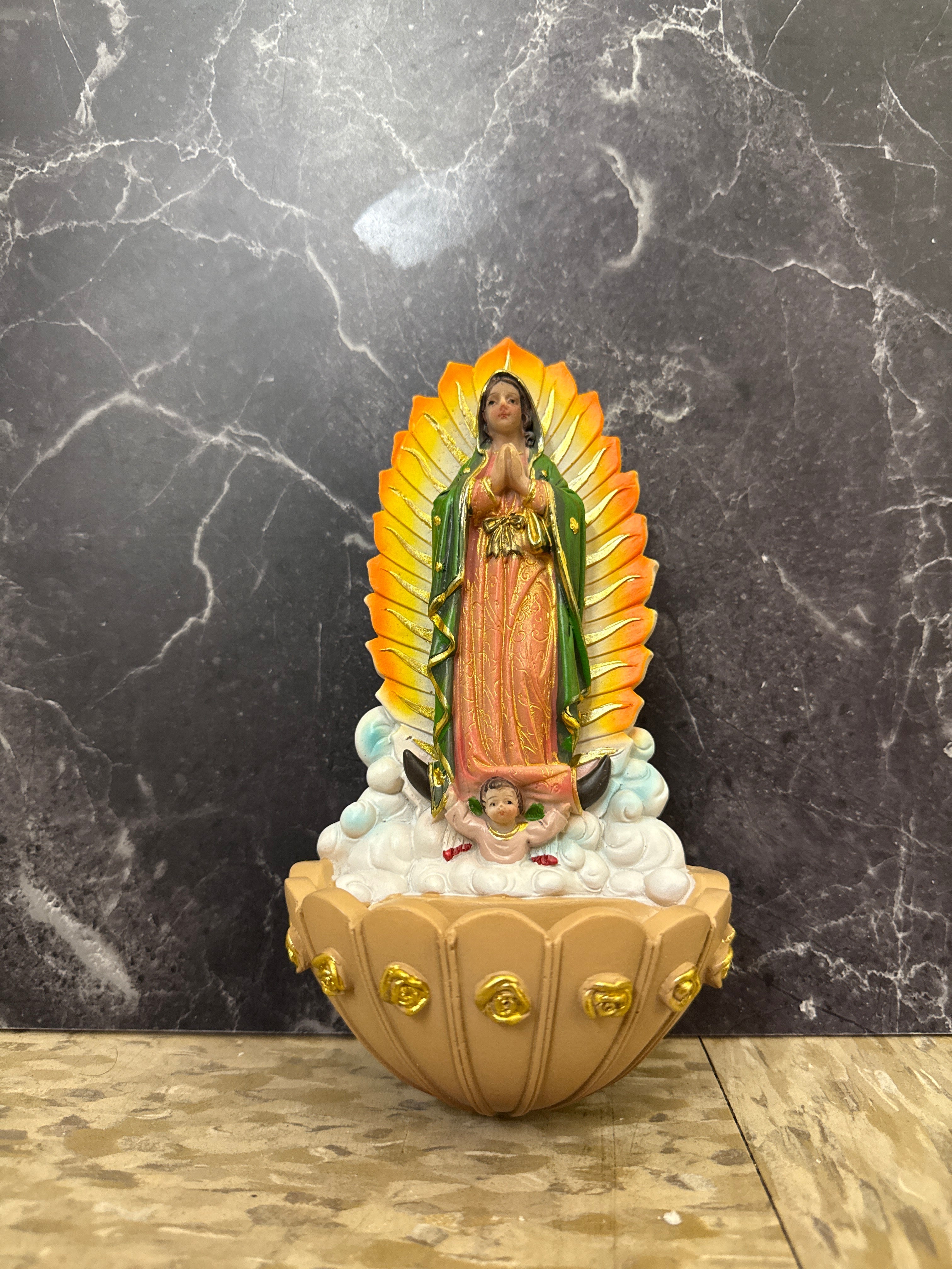 Our Lady of Guadalupe Holy Water Font – Decorative Wall Piece