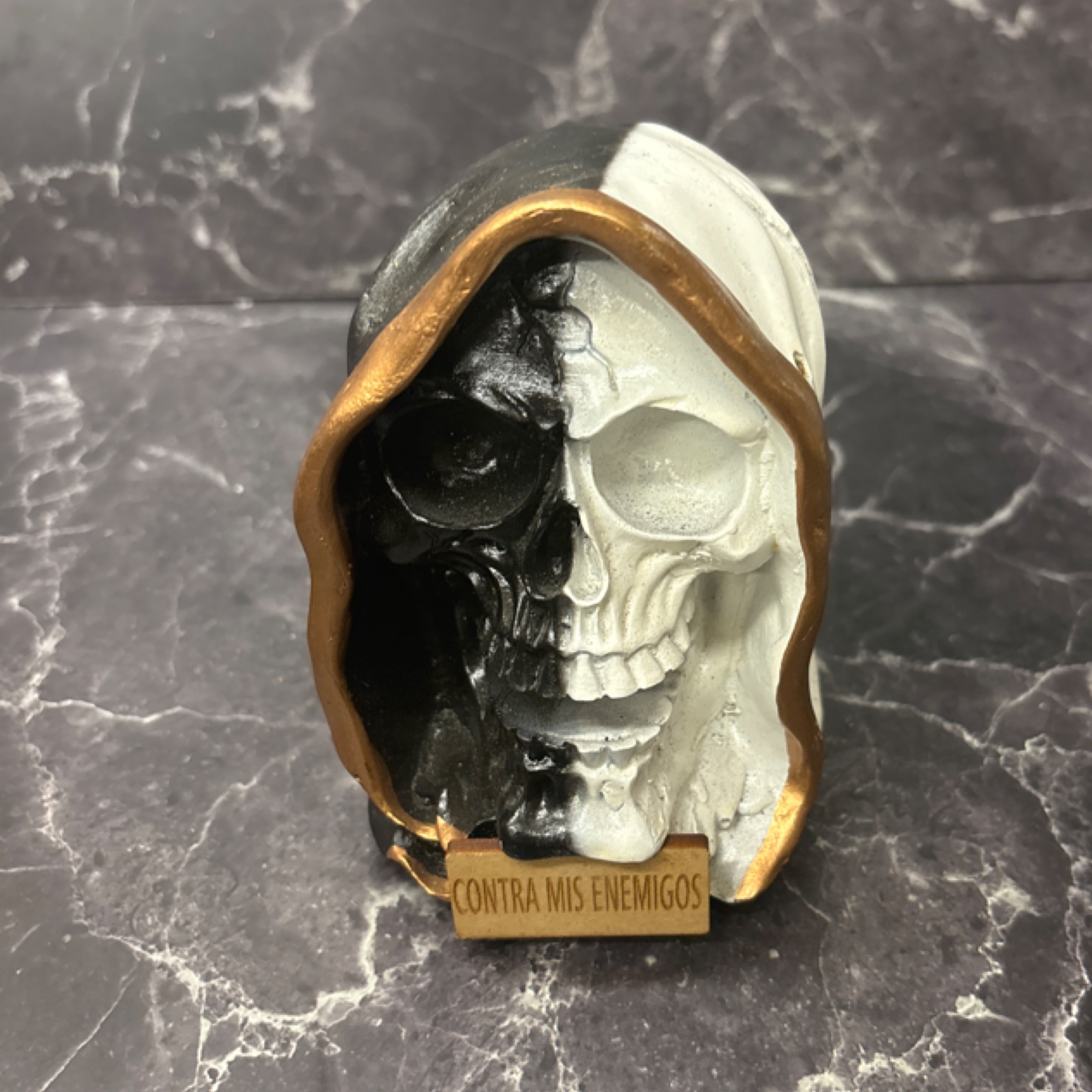 Contra Mis Enemigos Santa Muerte Incense Cone Burner ⚫⚪💀