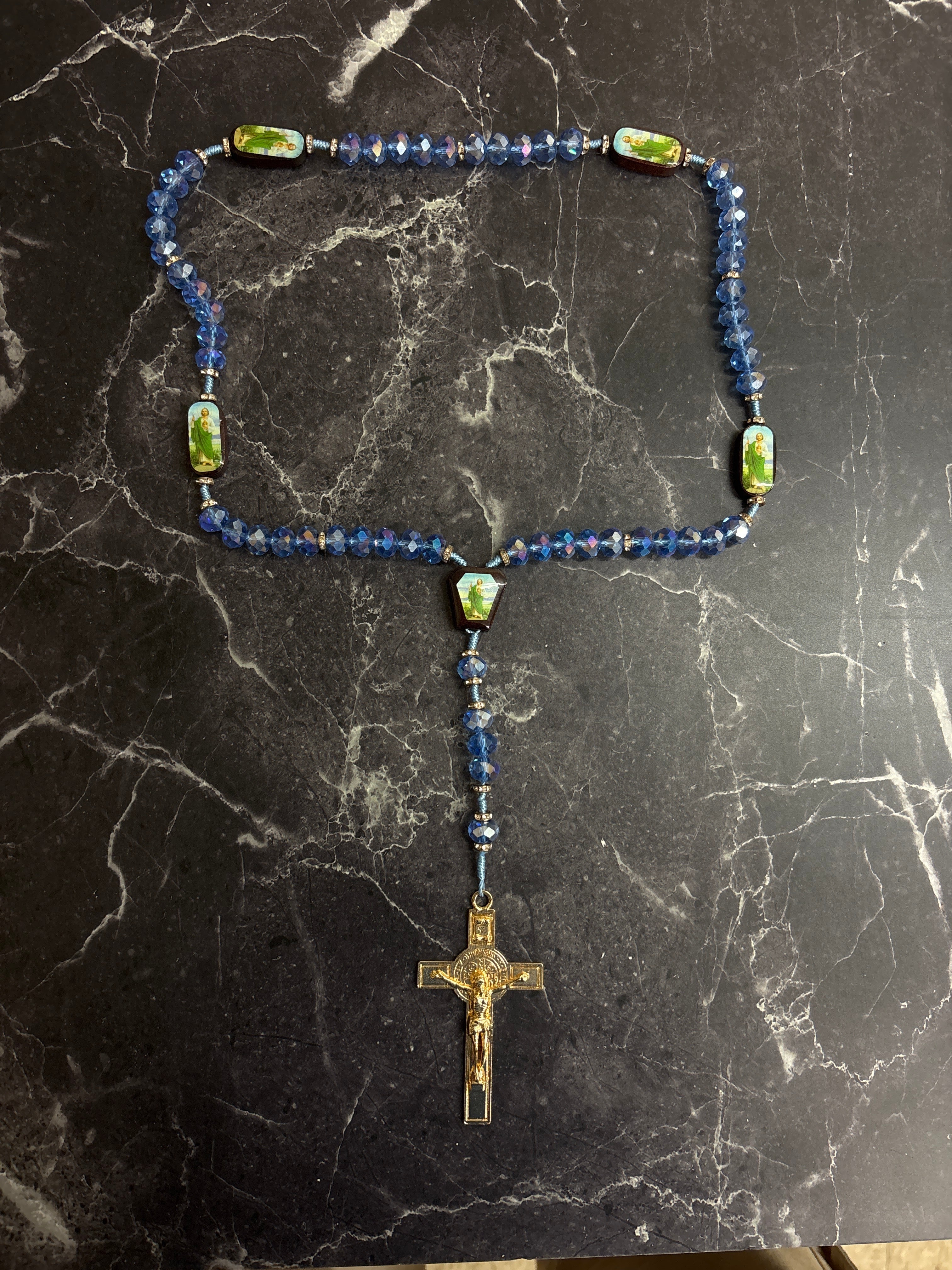 Saint Jude Beaded Rosary Necklace – Multiple Colors