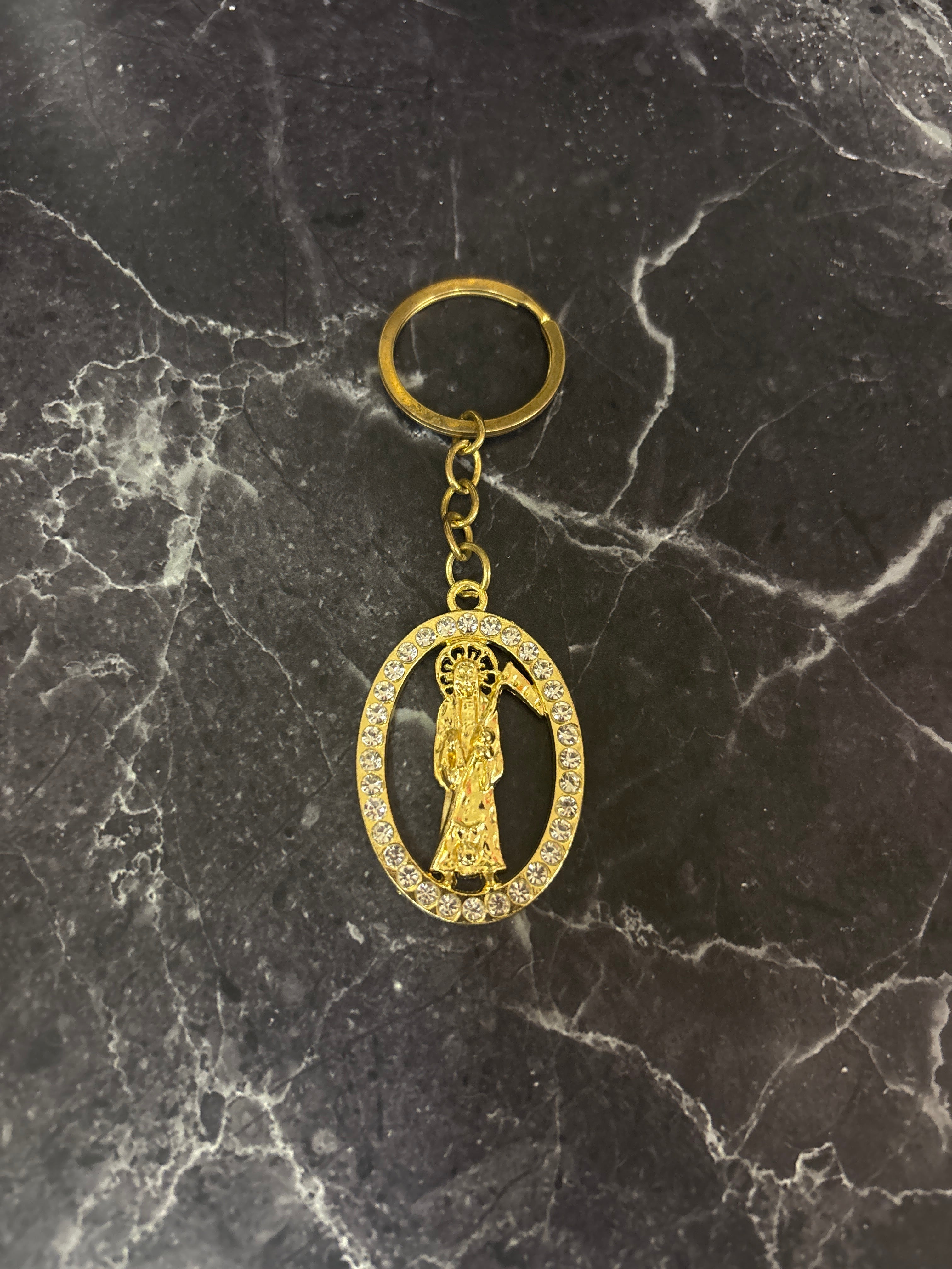 Saint Jude Gold Oval Keychain