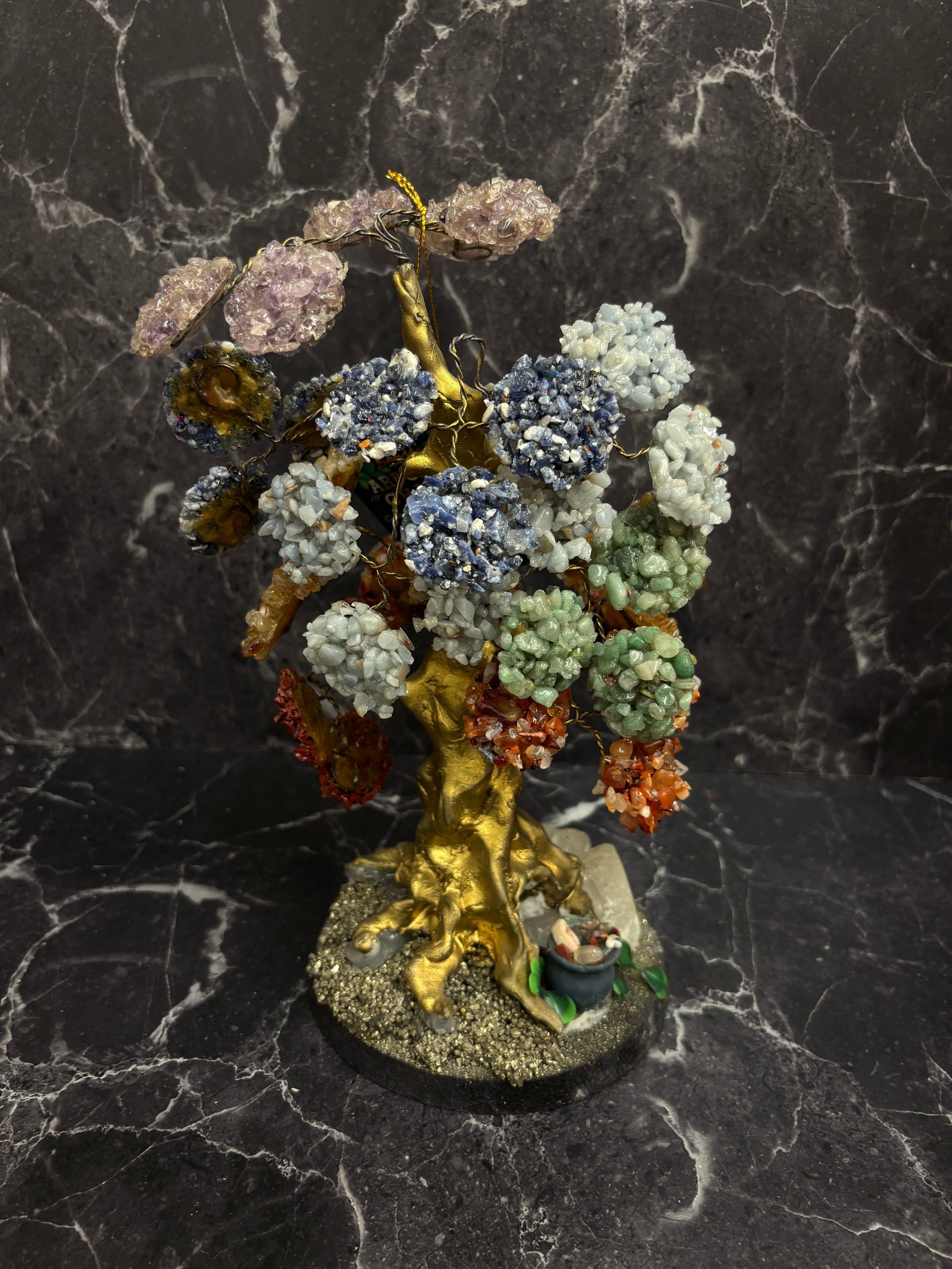 Large Multi-Gemstone Crystal Tree – Feng Shui Wealth, Healing & Harmony