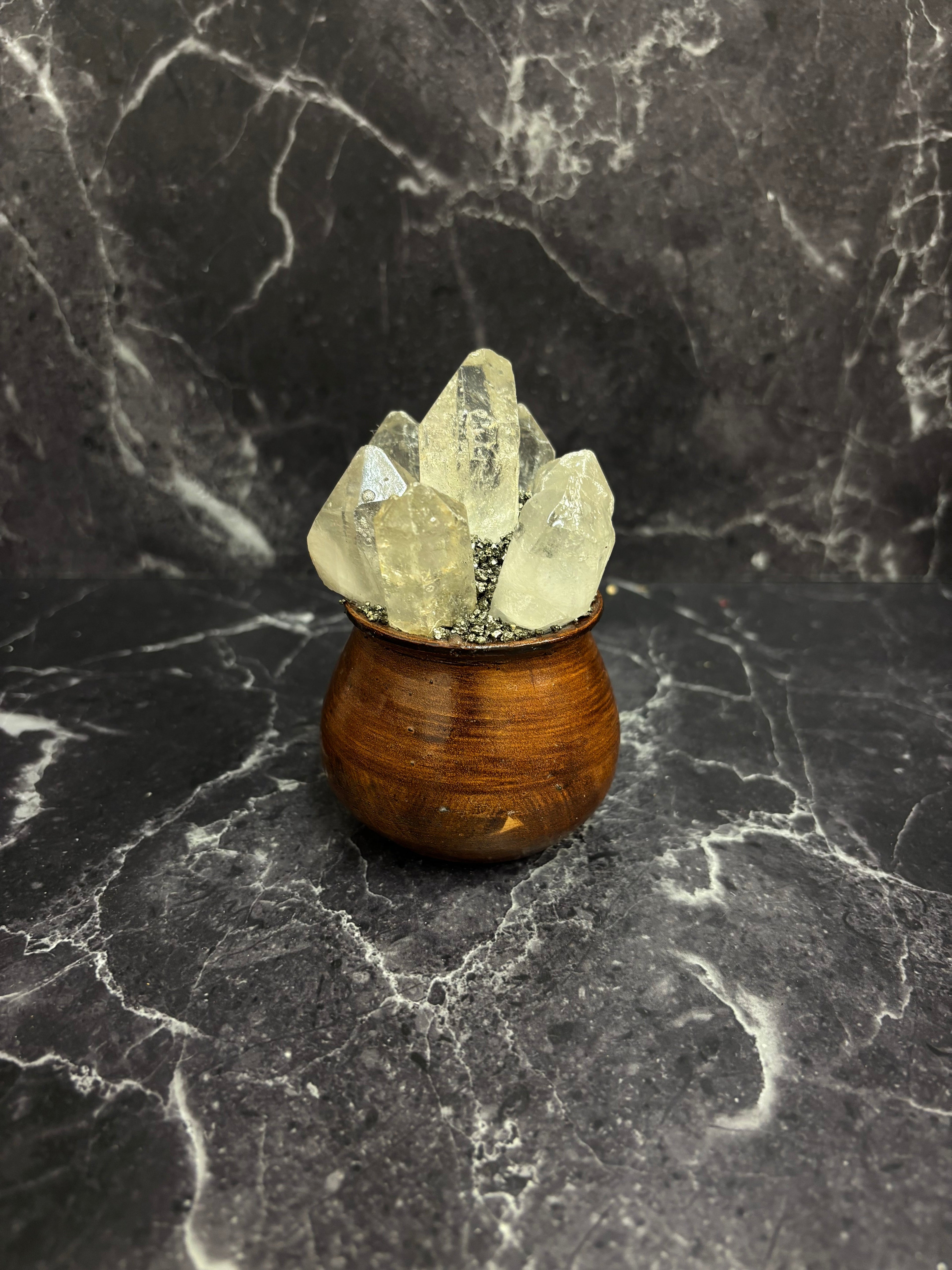 Crystal Cauldron of Abundance — Clear Quartz Energy Pot