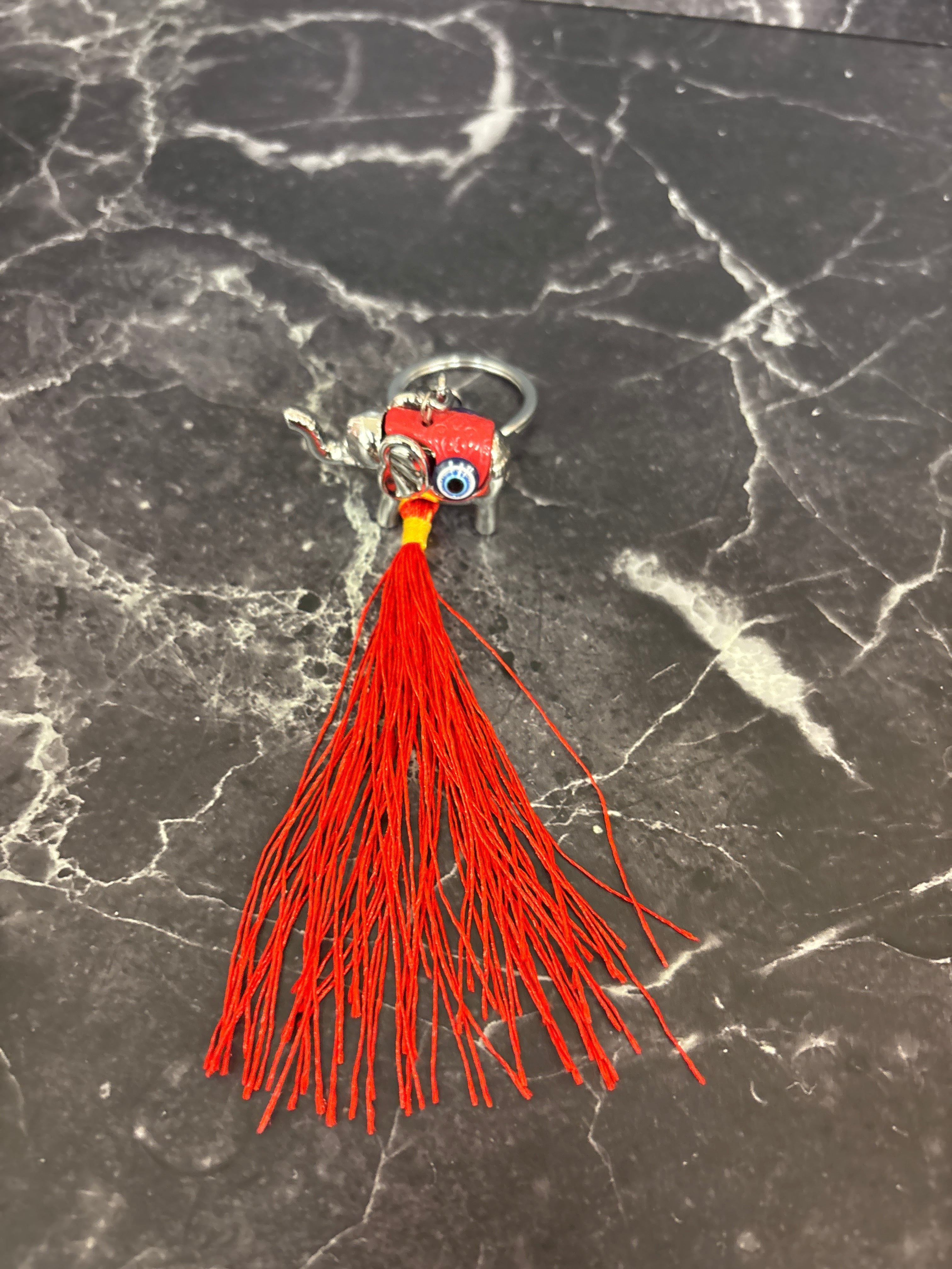 Elephant Evil Tassel Keychain