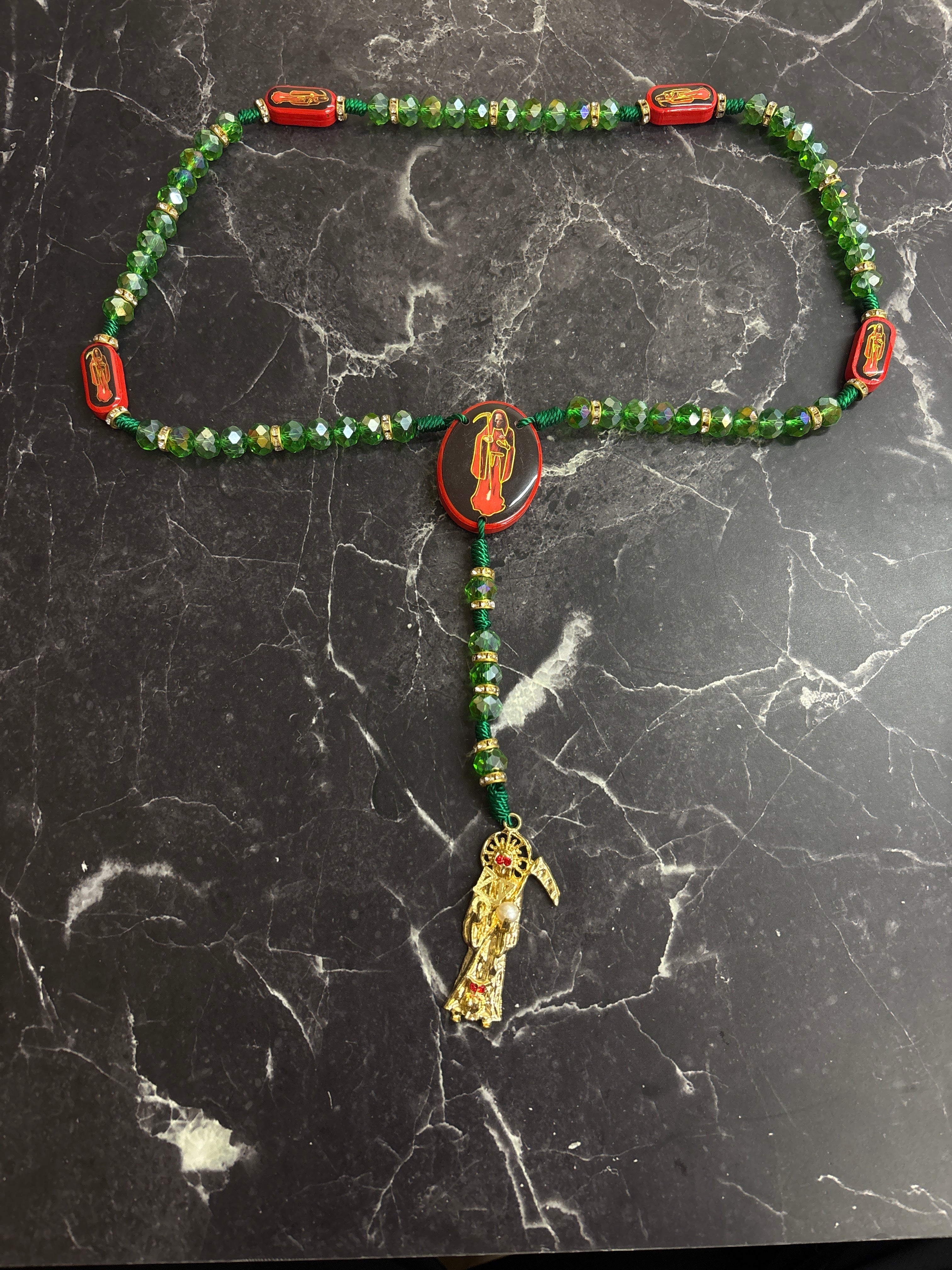 Santa Muerte Rosary Collection – Multi-Color Beaded Variants