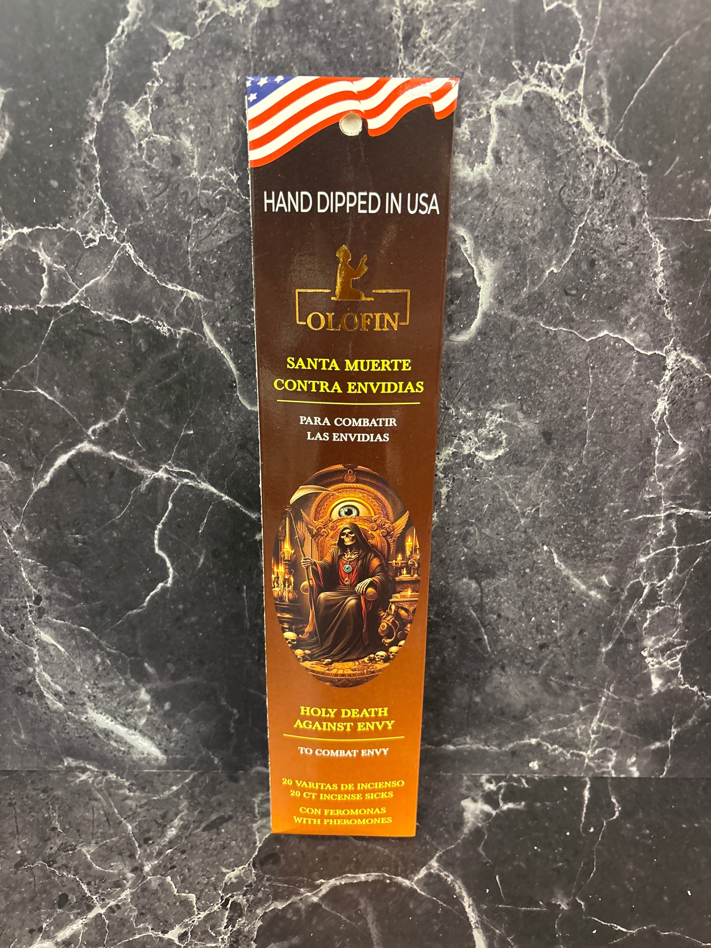 Santa Muerte Incense – Against Envy (20 Sticks, Hand-Dipped in USA)