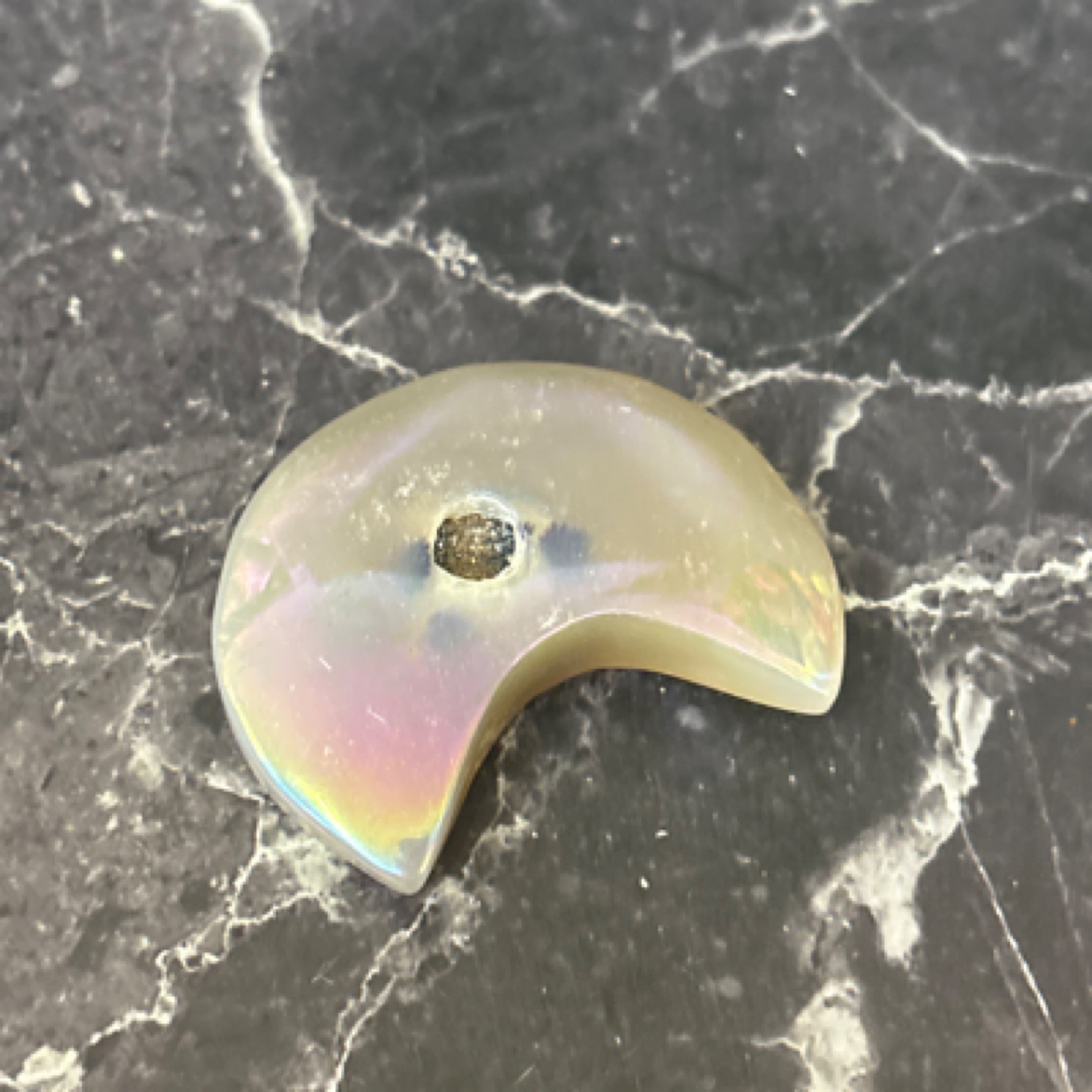 Aura angel druzy agate crescent moon crystal 🌙