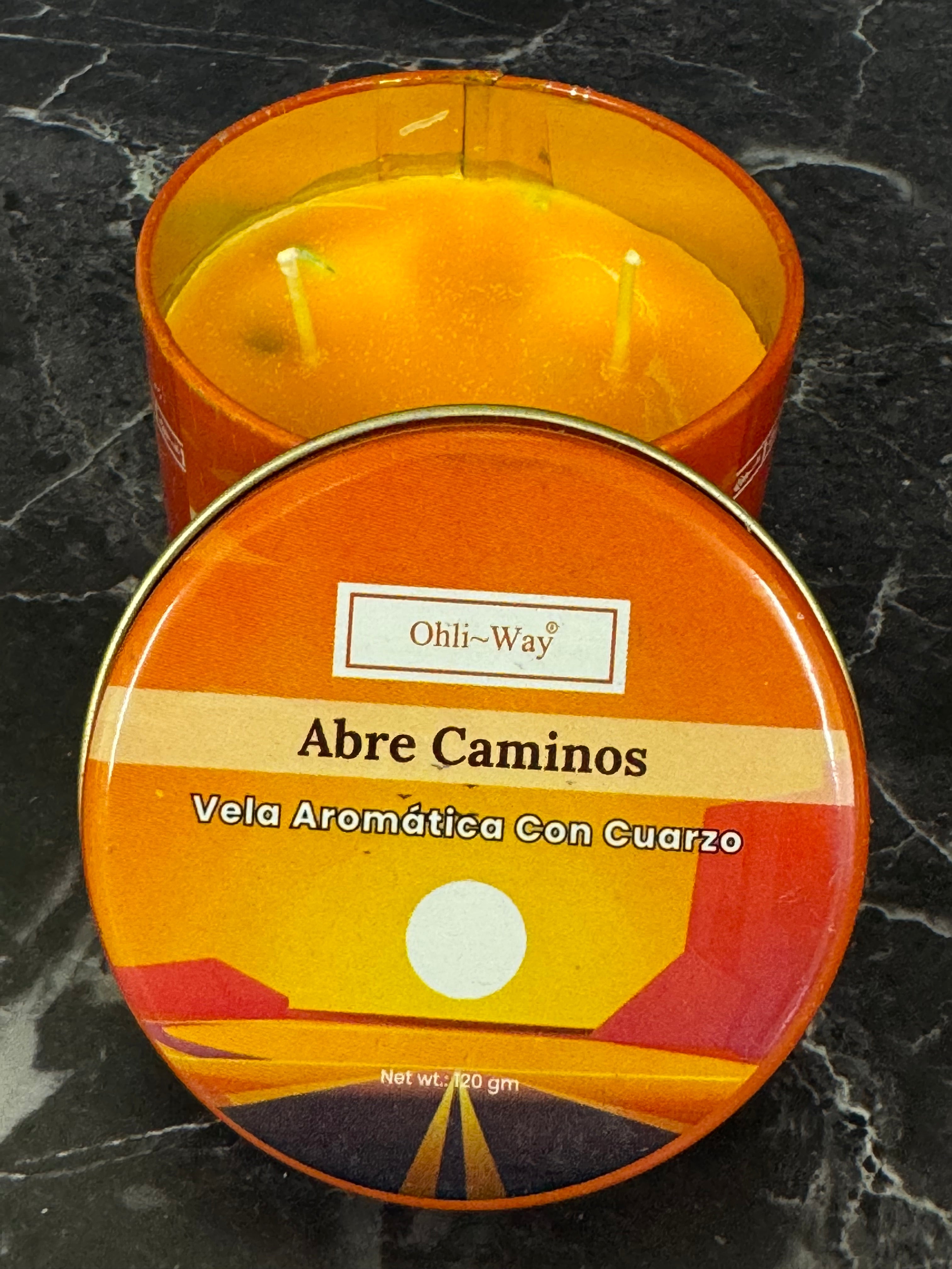 Candle Abre Caminos Vela Aromatica Con Cuarazo