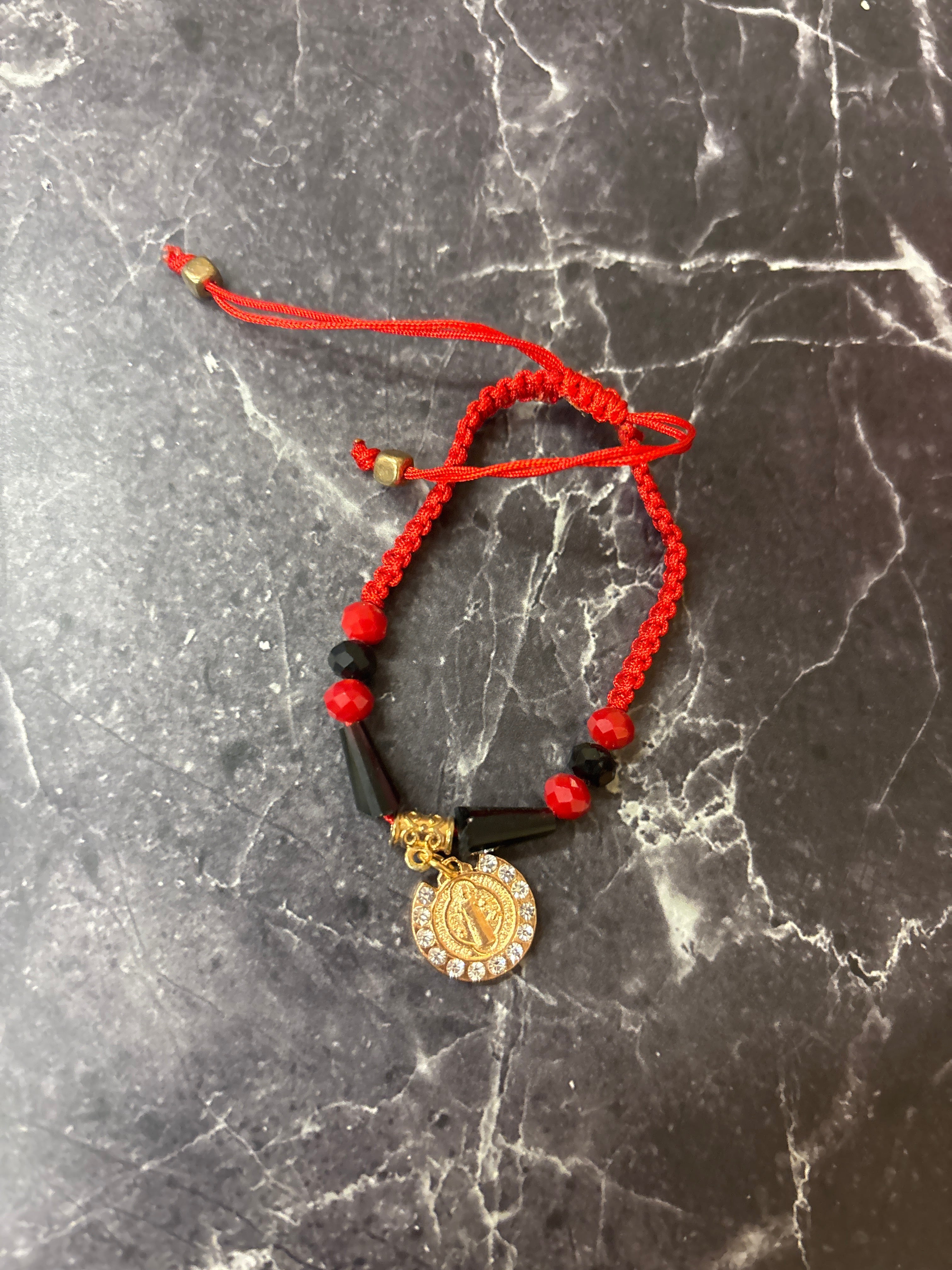 Red & Black Beaded St. Benedict Bracelet – Spiritual Protection & Strength
