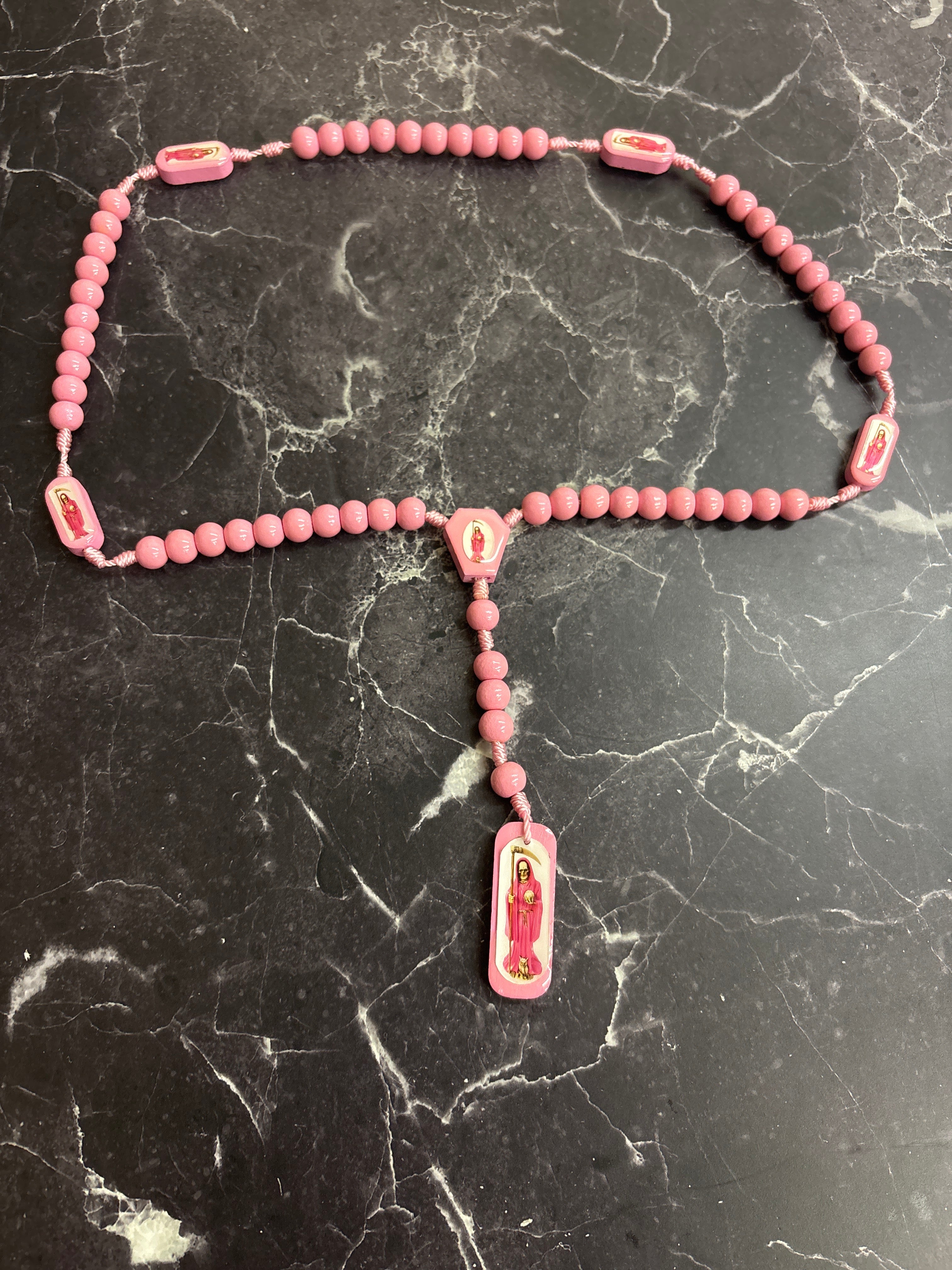 Santa Muerte Rosary Collection – Multi-Color Beaded Variants