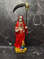 13” Santa Muerte with Scythe and Crystal Ball – Red, Black & White Robe Variants