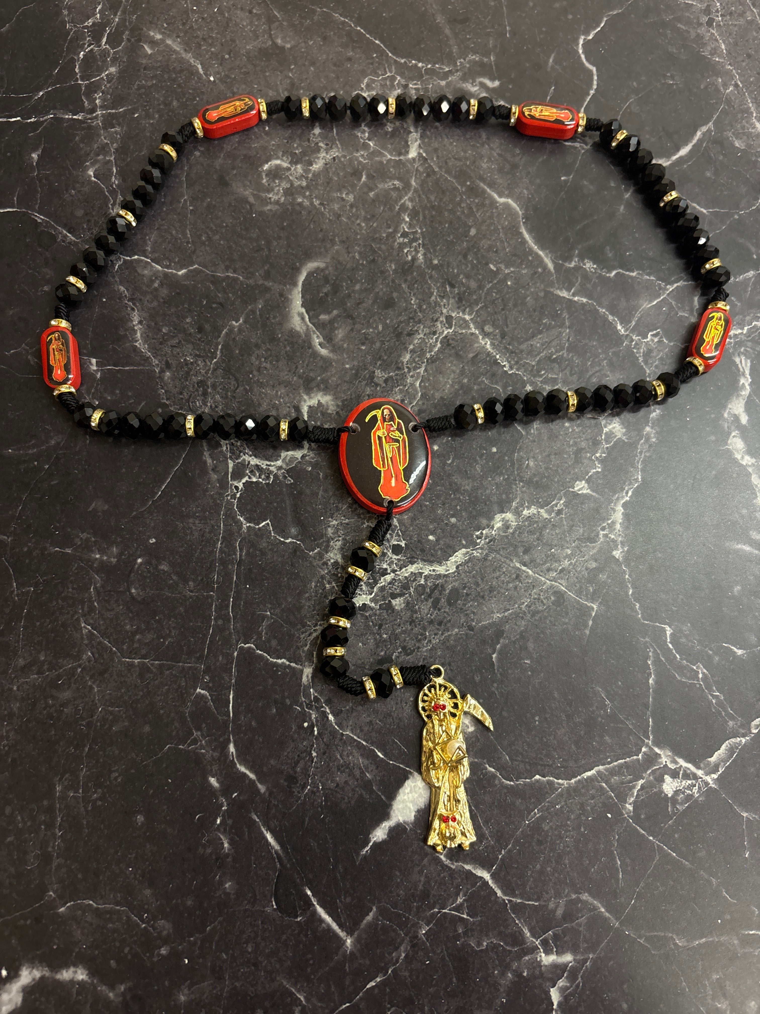 Santa Muerte Rosary Collection – Multi-Color Beaded Variants