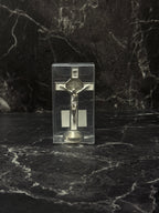 St. Benedict Standing Crucifix Collection – Black, White & Red Wood Finishes ✝️✨