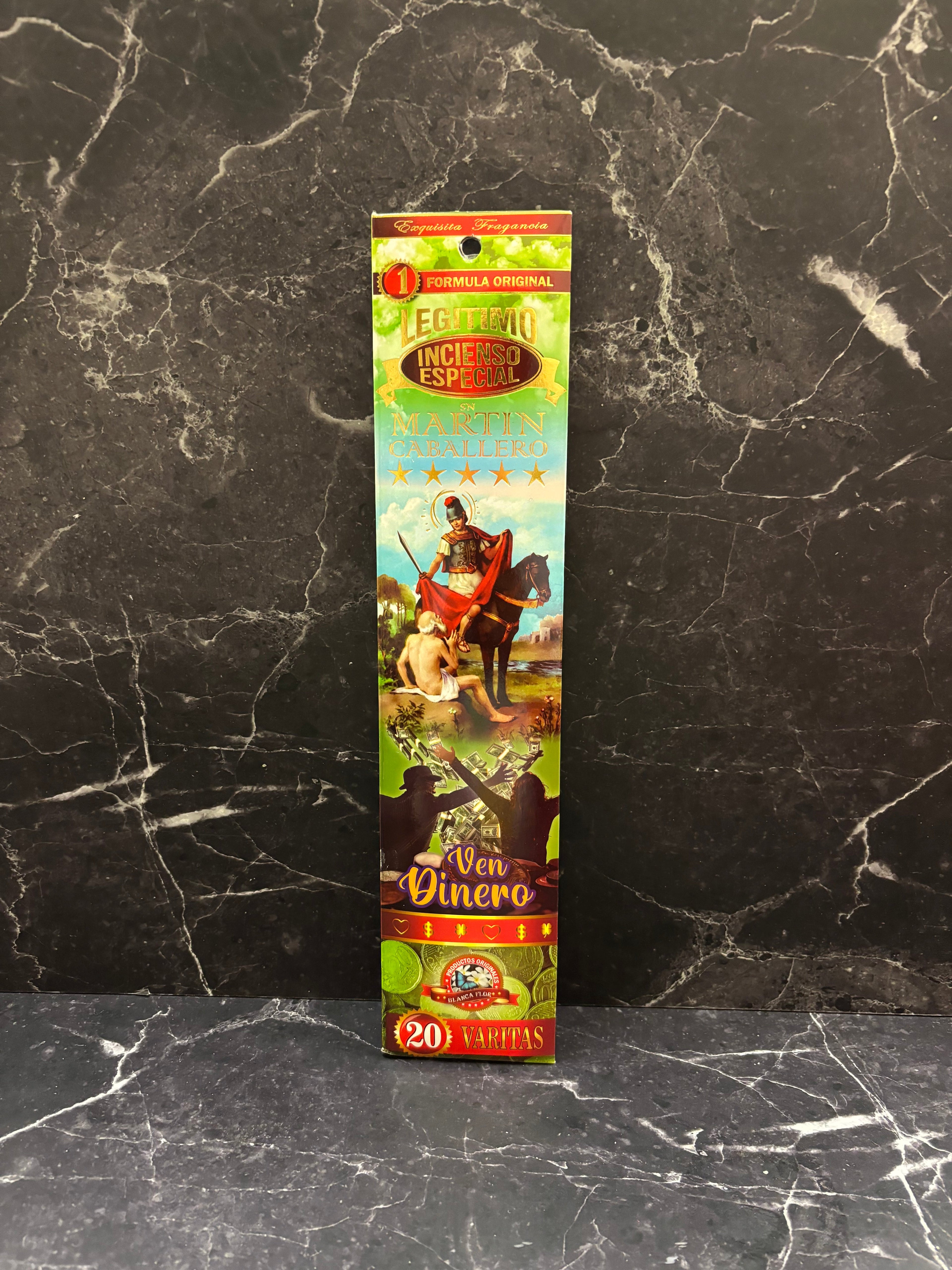 San Martin Caballero Ven Dinero Incense Sticks