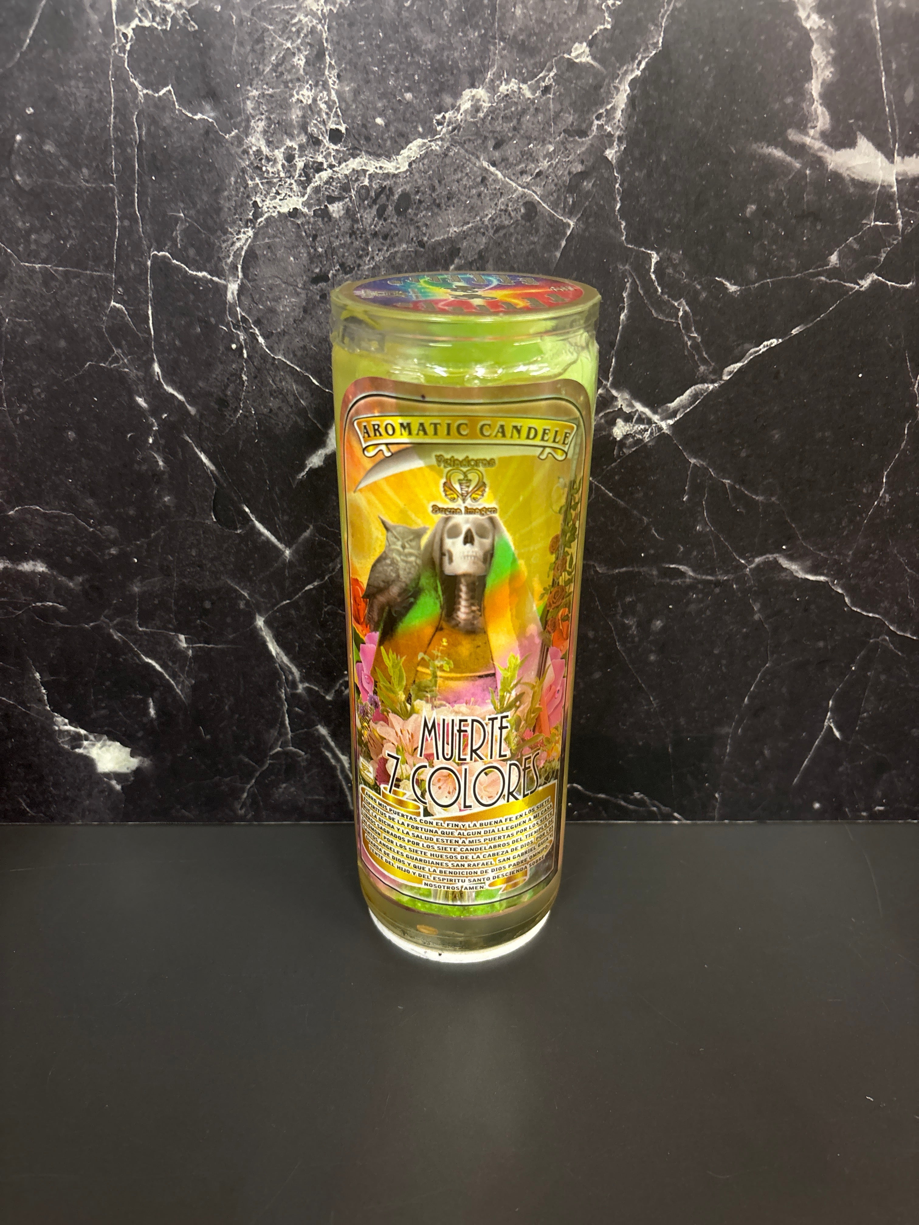 Muerte 7 Colores Aromatic Candle – Spiritual Protection & Blessings
