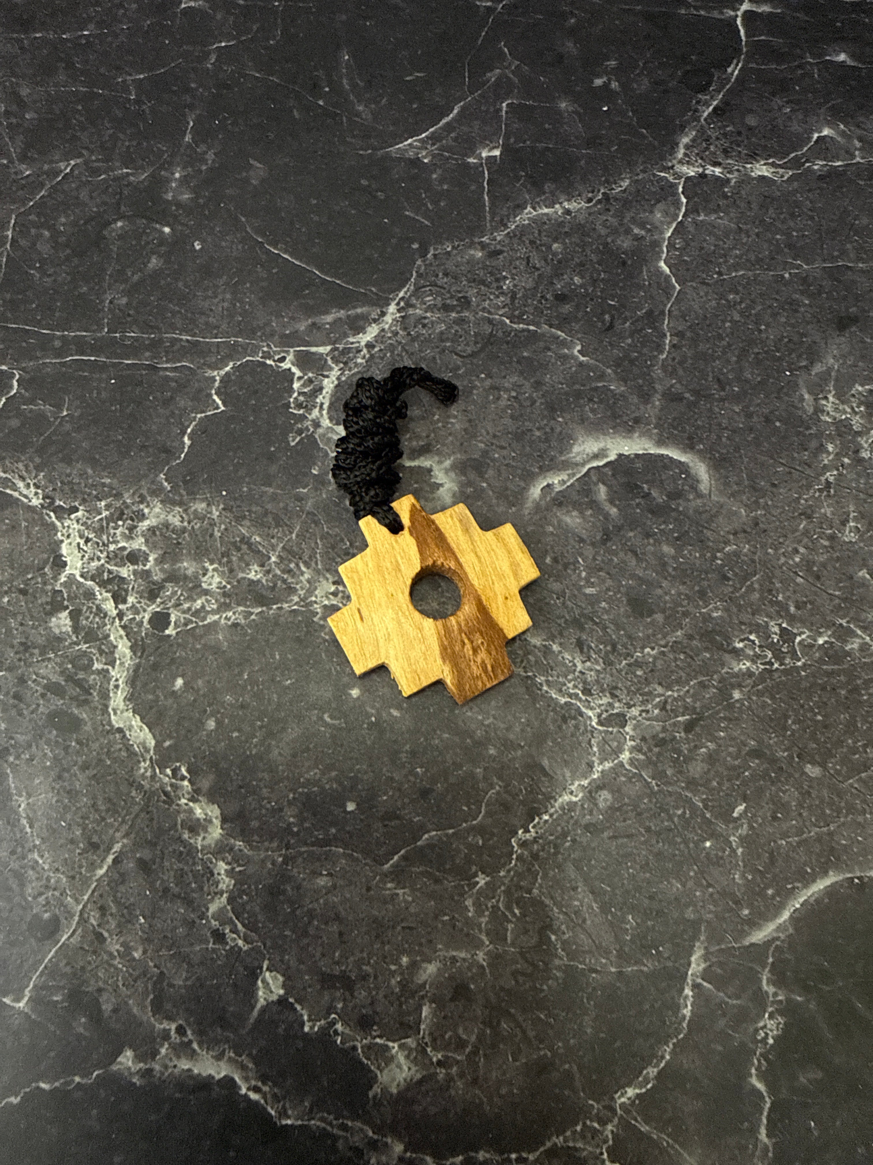 🌞 Wooden Chakana (Inca Cross) Necklace – Andean Protection & Spiritual Balance