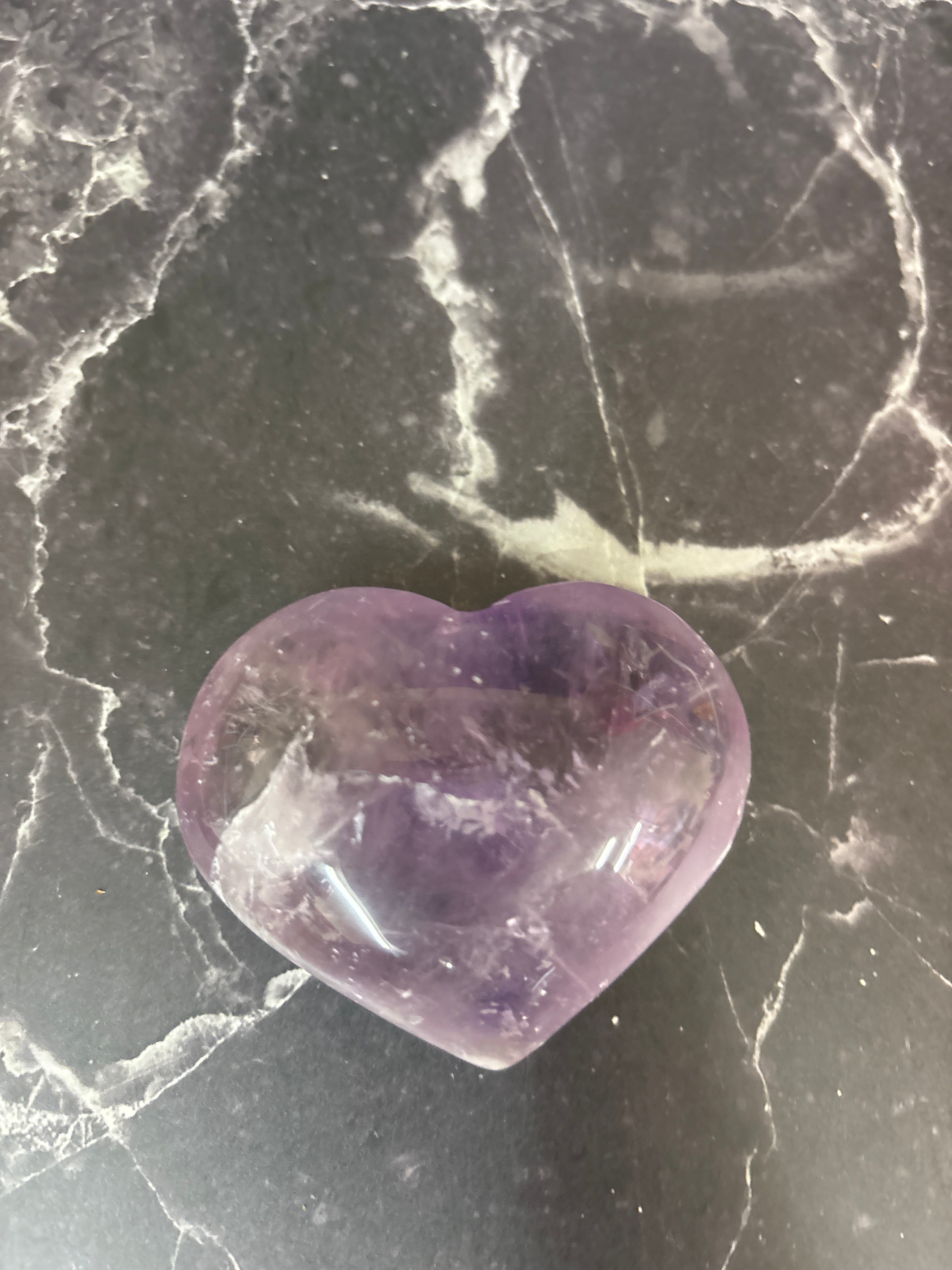 Amethyst Heart Palm Stone