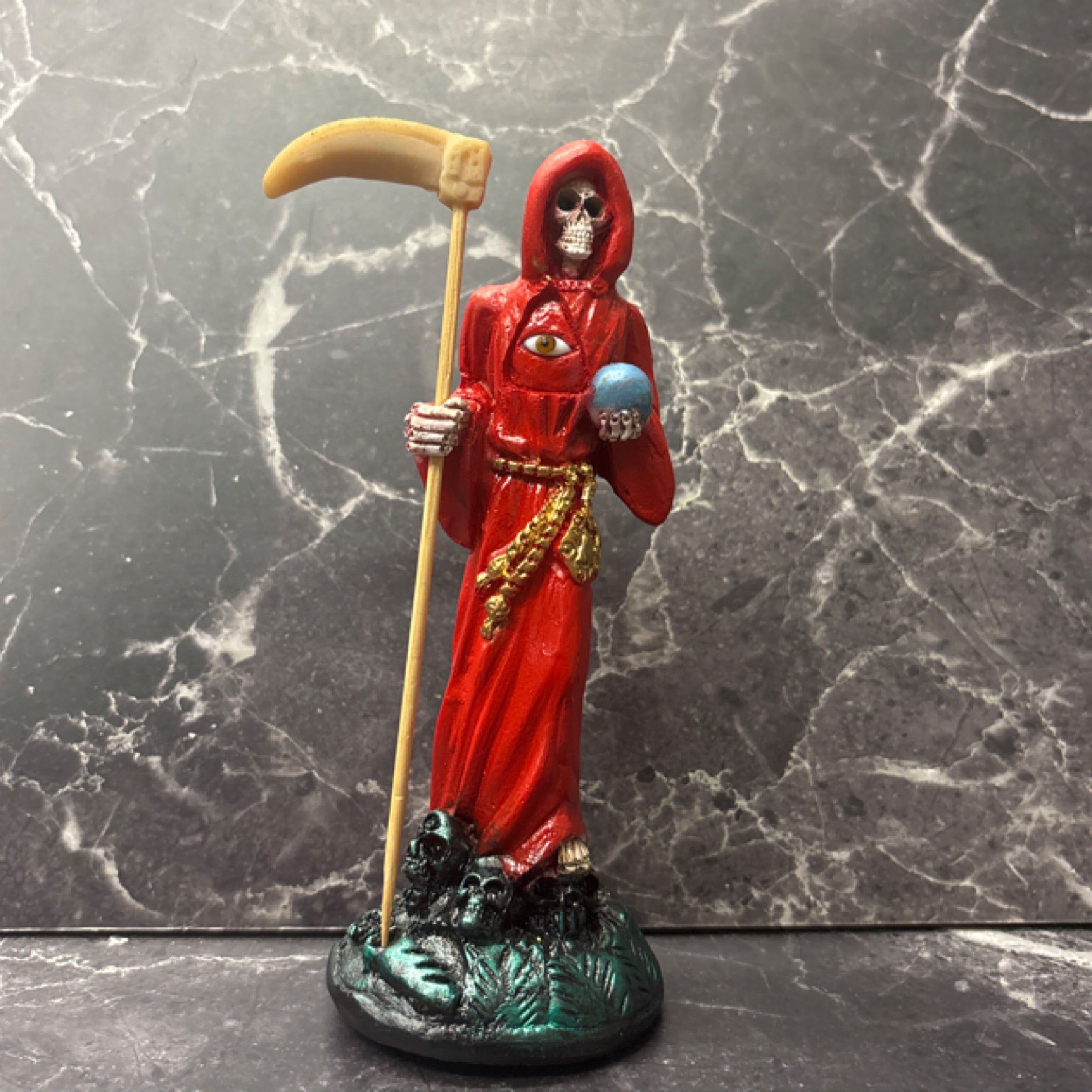 Red Santa Muerte Statue – Protection, Passion & Power (7”) Prepared