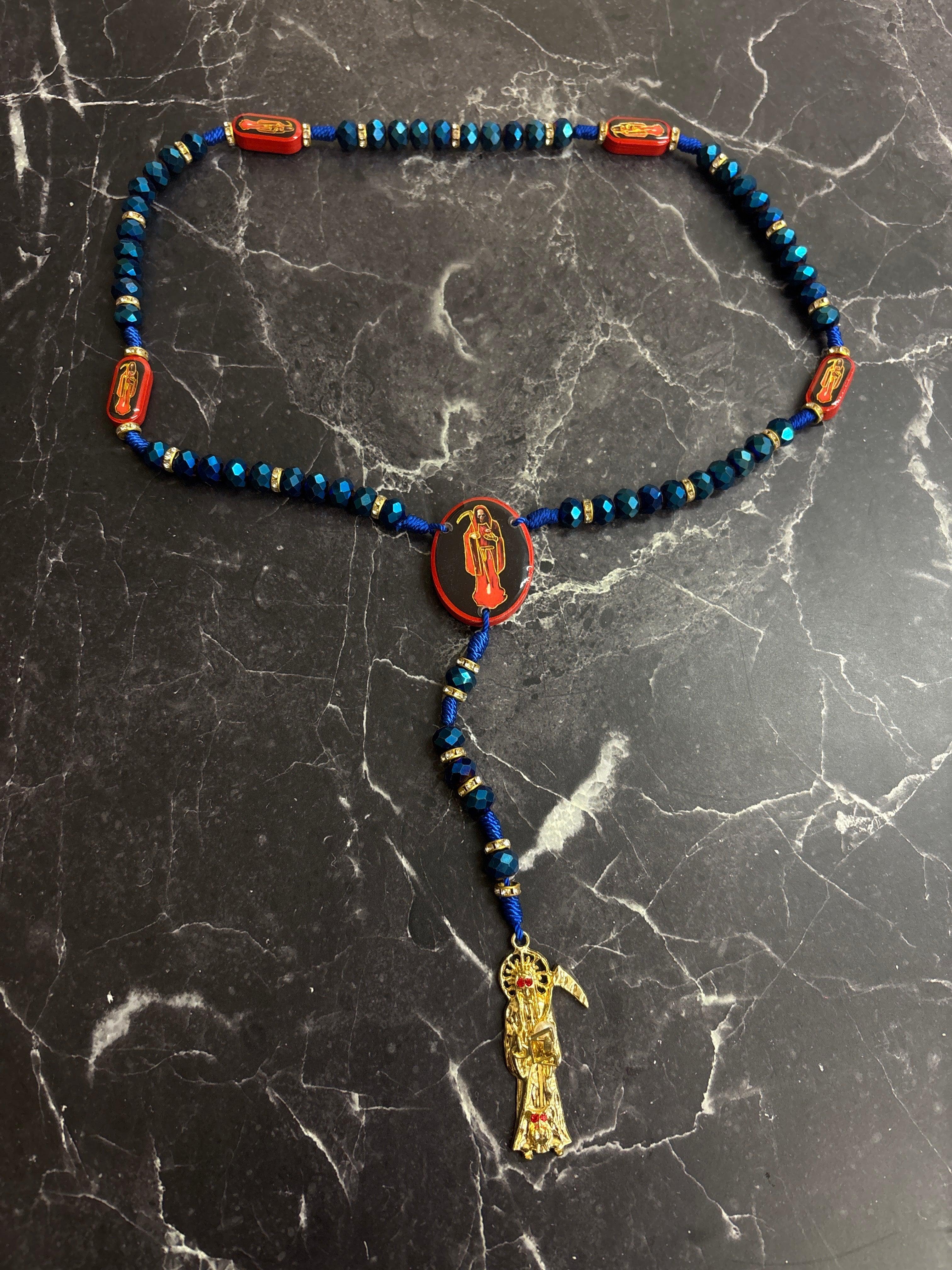Santa Muerte Rosary Collection – Multi-Color Beaded Variants
