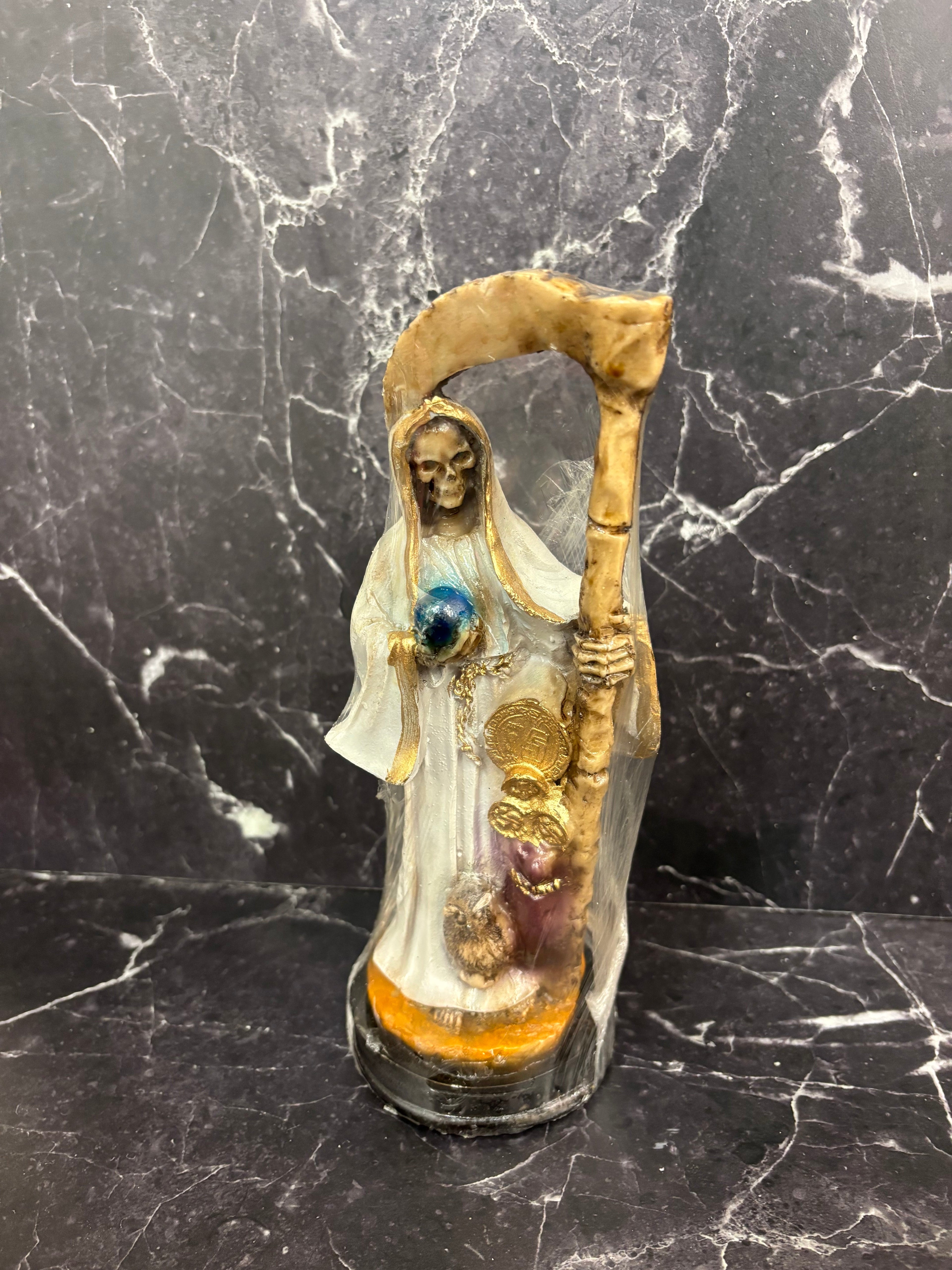 🪦 Santa Muerte Statue – Spiritual Guardian & Protector (White, Black, Purple, Black & White, Multicolor)