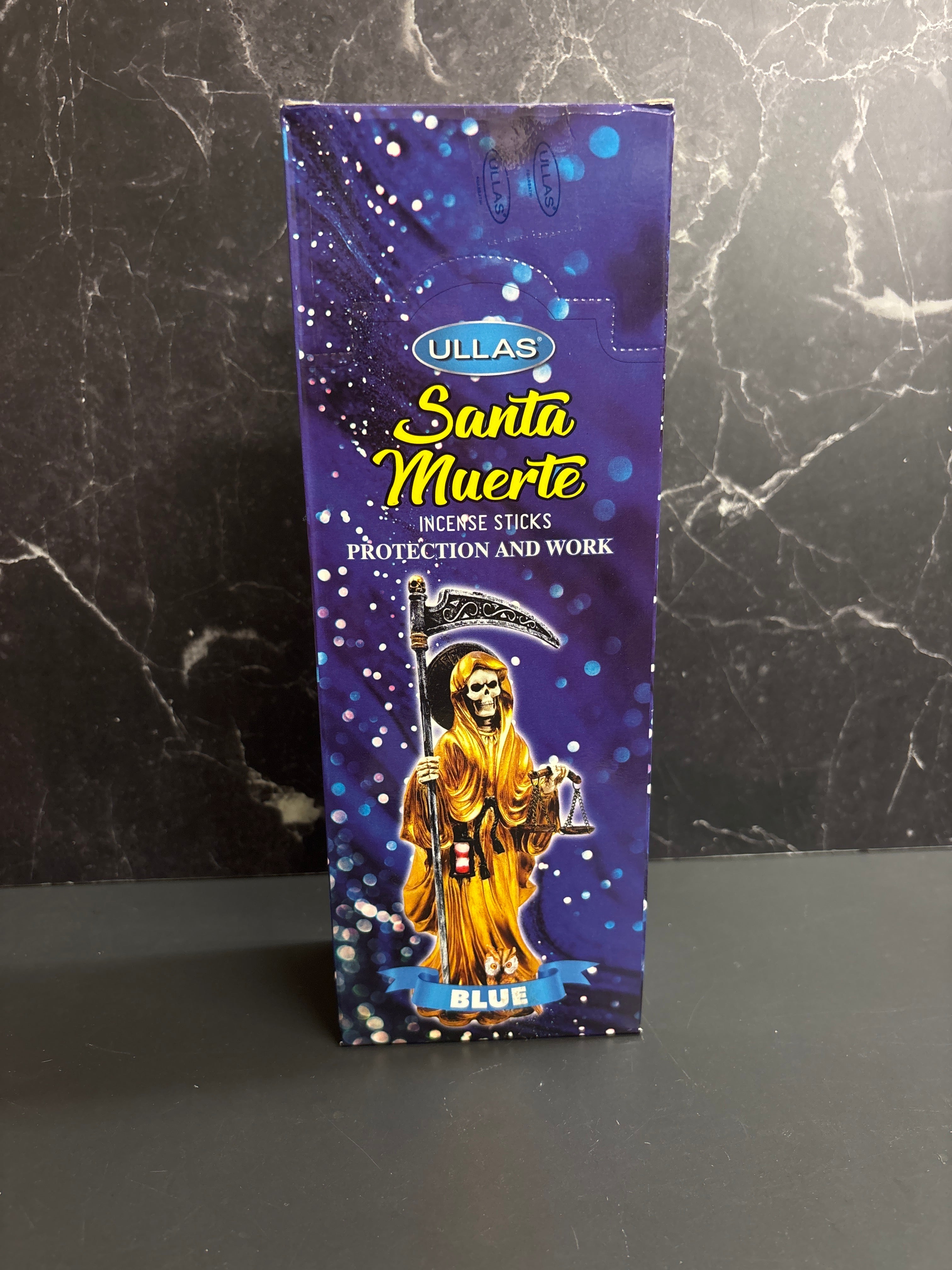 Santa Muerte Blue Incense Sticks – Protection & Work Blessings