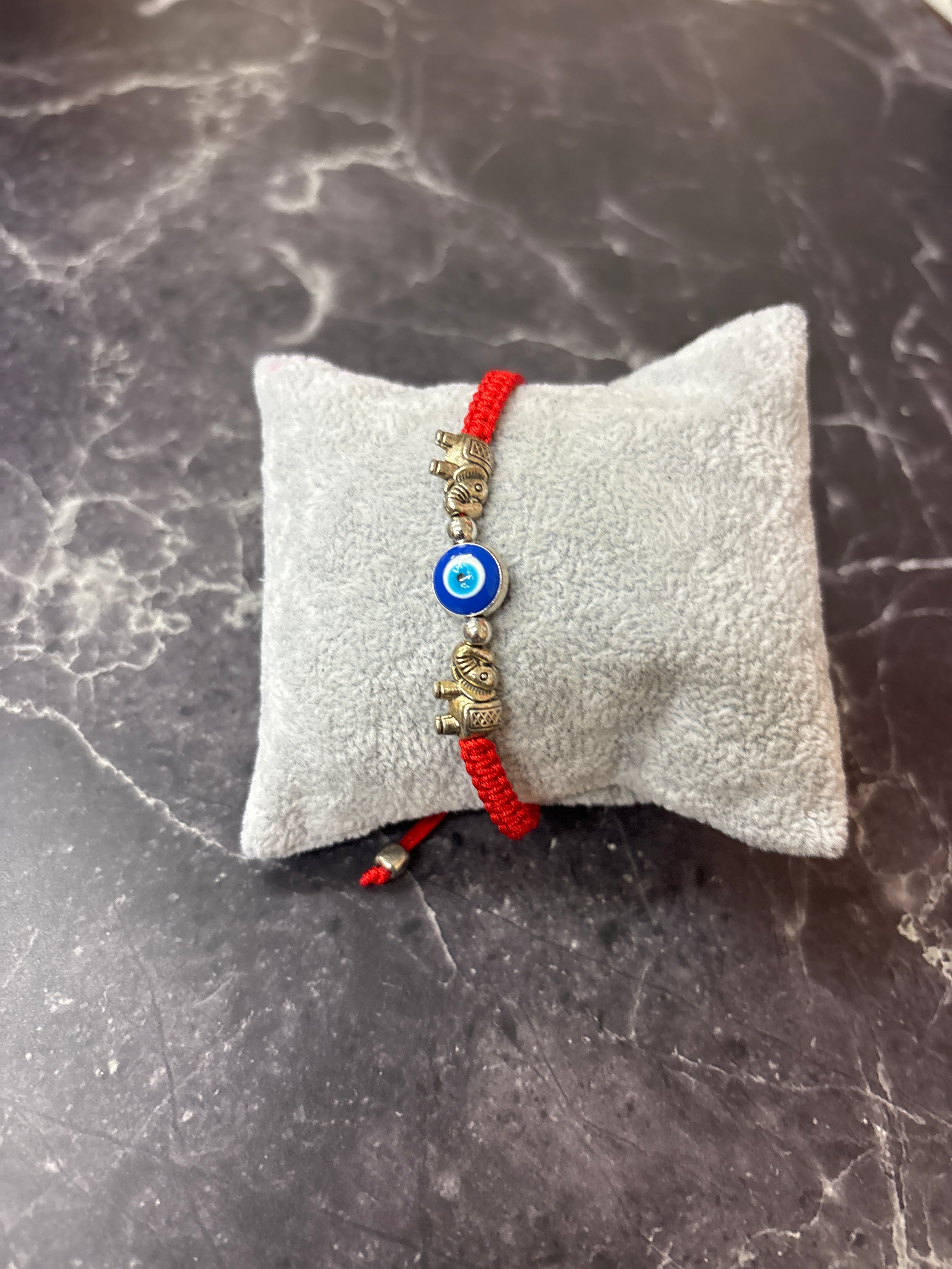 Red Cord Evil Eye Bracelet with Lucky Elephant Charms – Protection & Good Fortune
