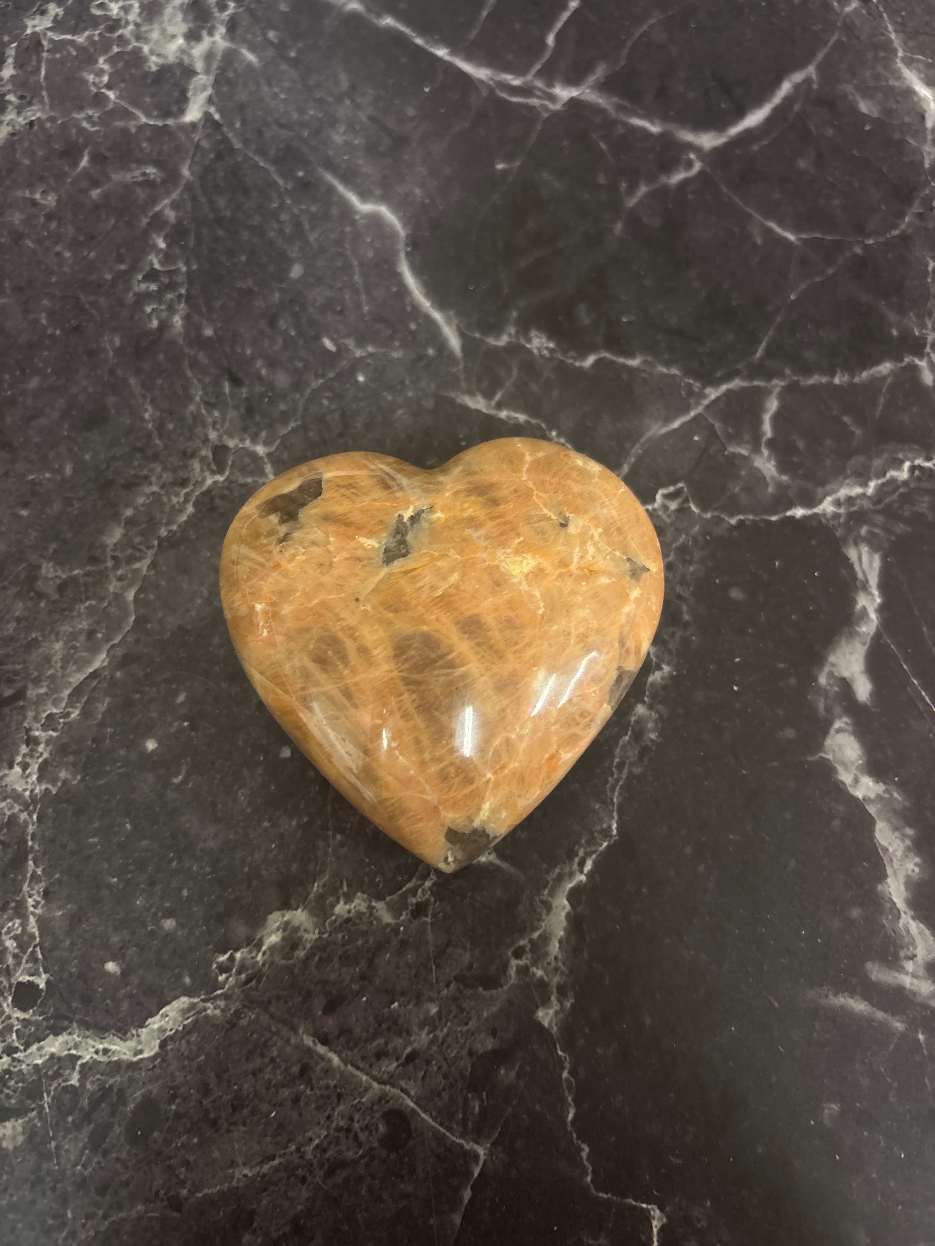 Peach Moonstone Heart