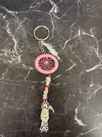 Santa Muerte Dreamcatcher Keychain