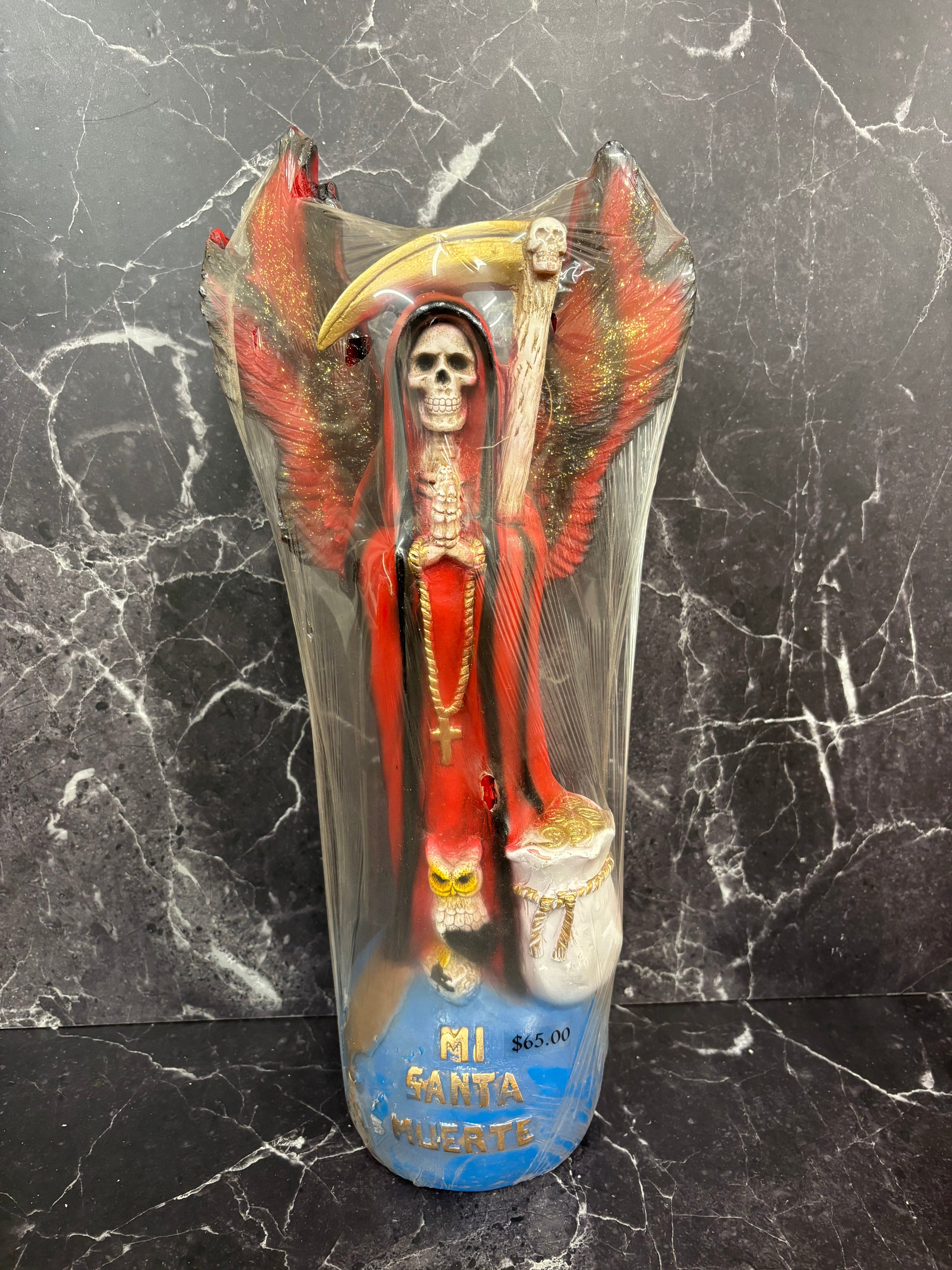 16” prepared Santa Muerte Angel Statues – Red & White Variants