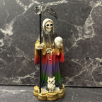 Santa Muerte Reversible Statue – Red, White, Black, Gold & Multi-Color Collection (3.5”)