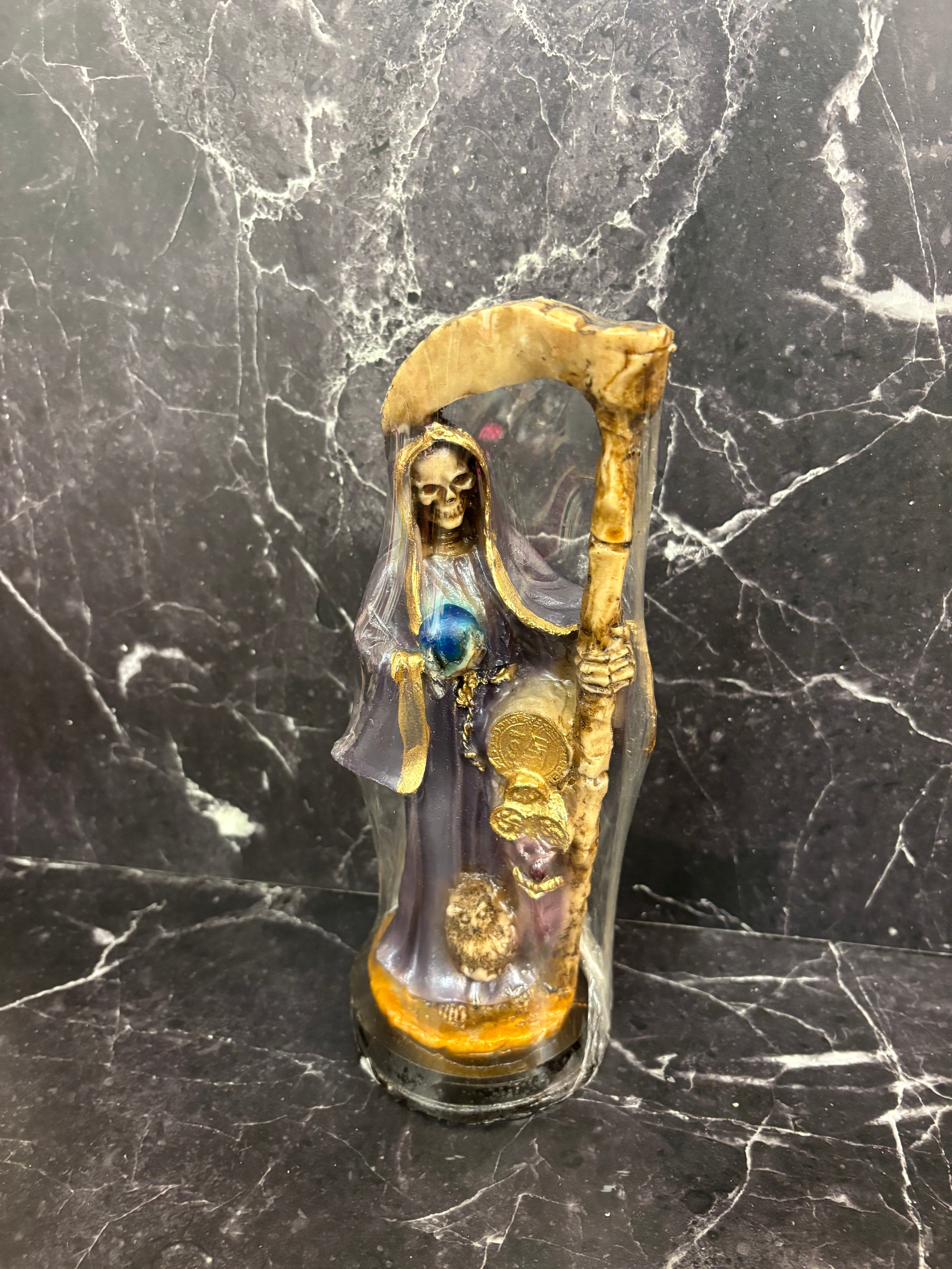 🪦 Santa Muerte Statue – Spiritual Guardian & Protector (White, Black, Purple, Black & White, Multicolor)