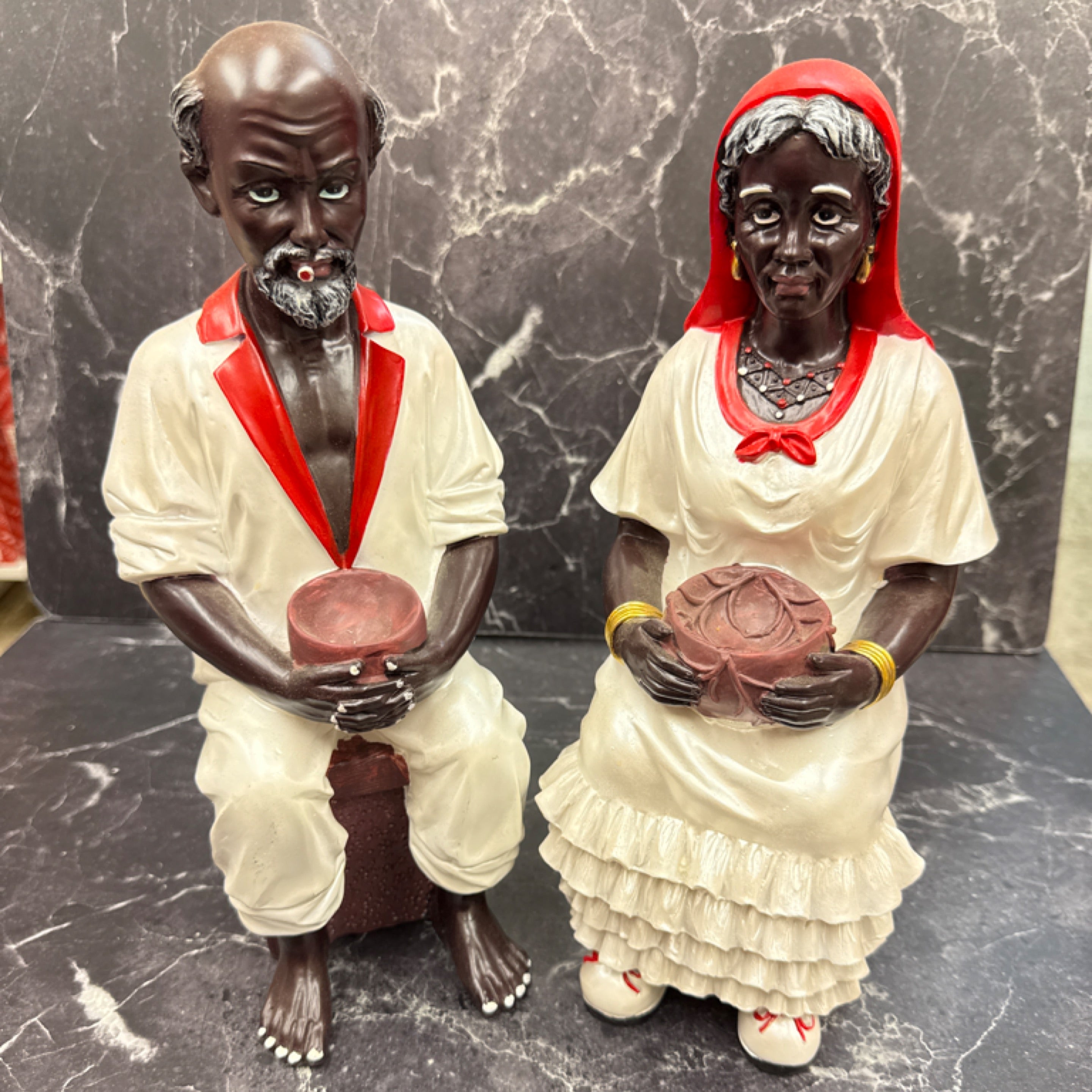 11.5” Elder Healer Couple Statue Set – Wisdom & Ancestral Energy