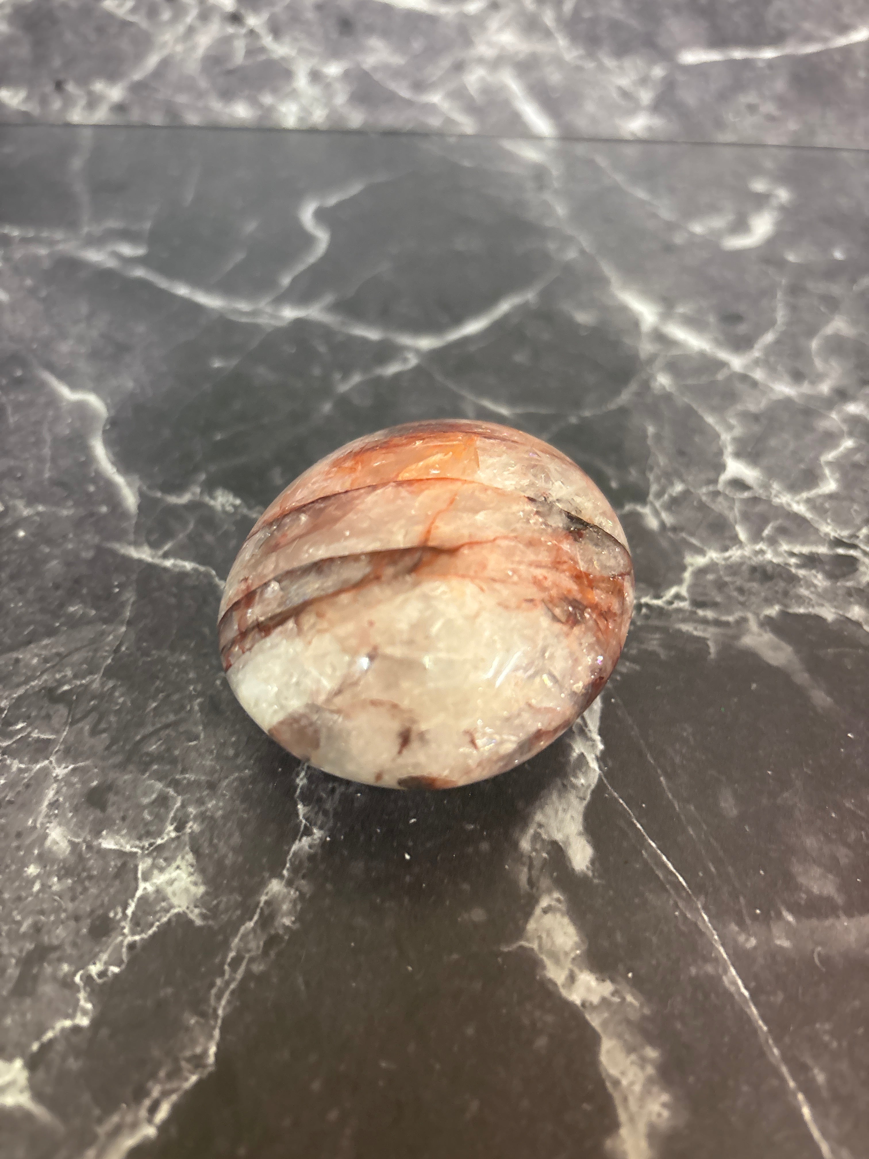 Red Hematoid Quartz Plam Stone