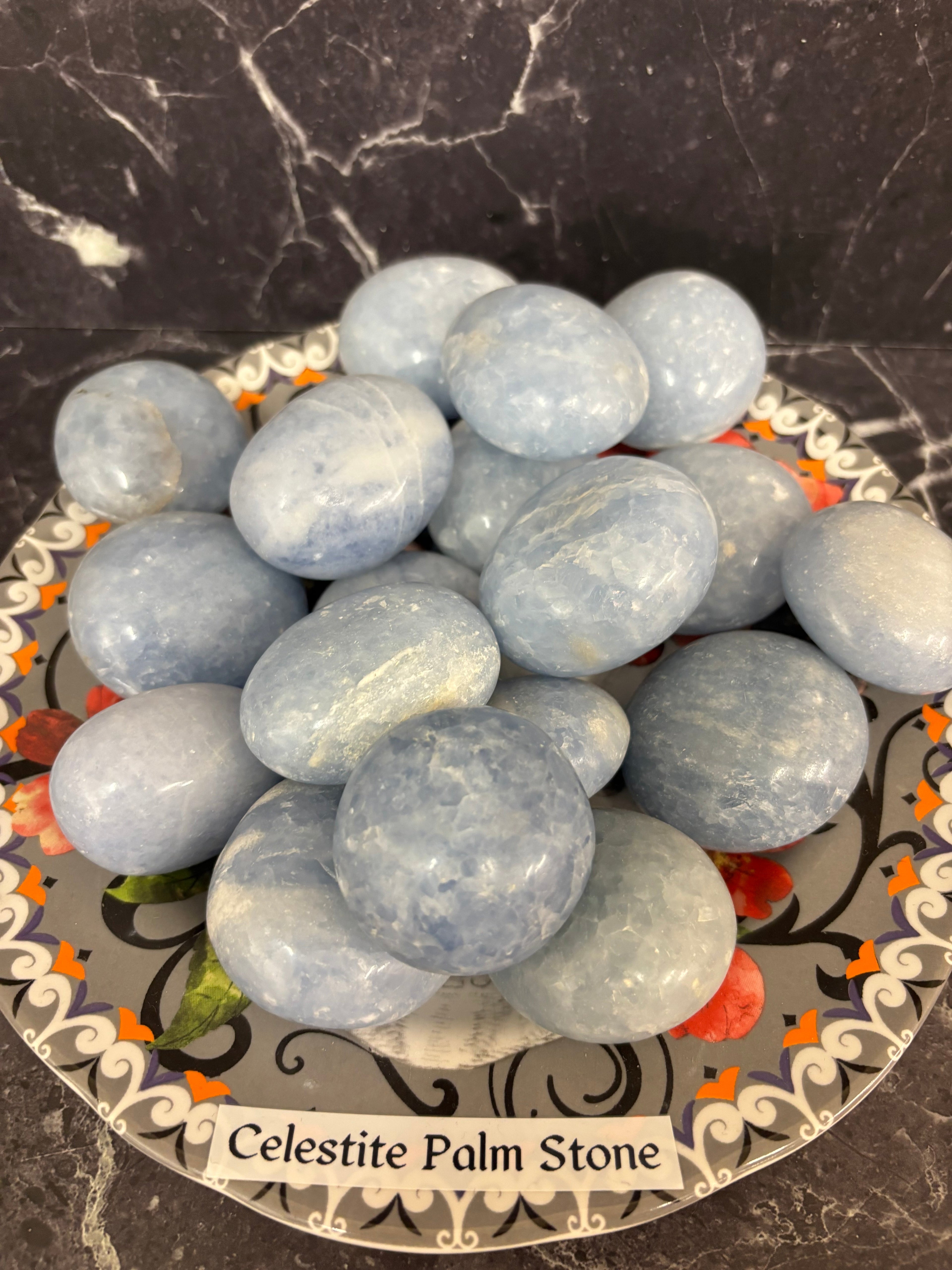 Blue Calcite Palm — Stone of Calm & Clarity